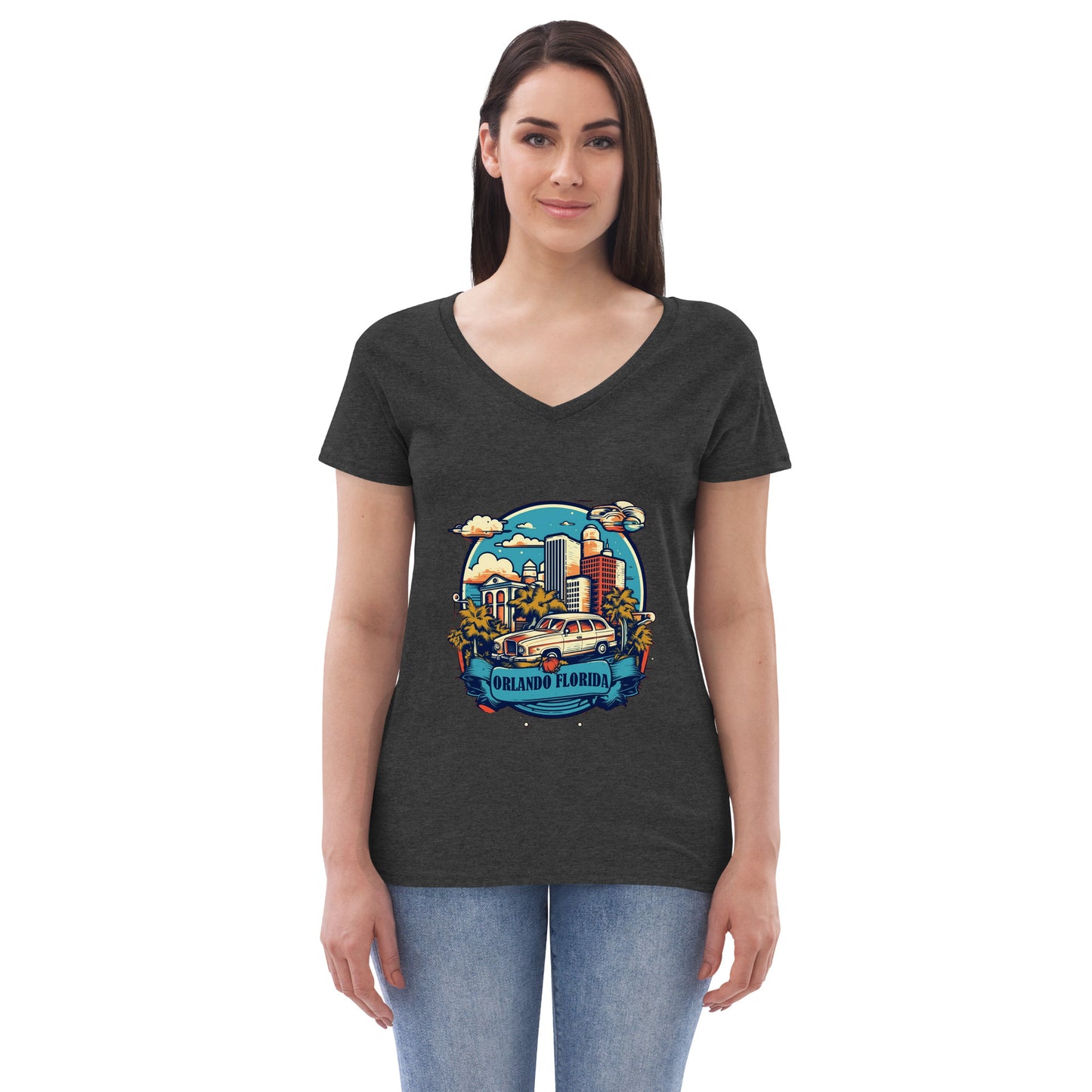 Orlando Florida Souvenir Women’s recycled v-neck t-shirt