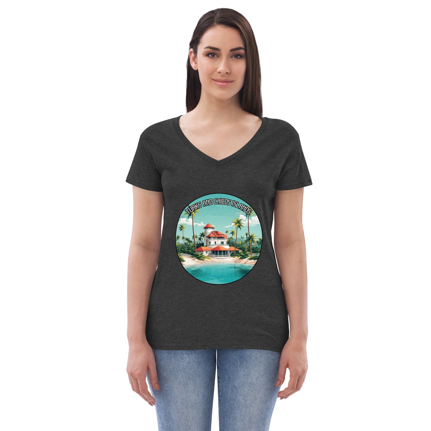 Turks and Caicos Islands Souvenir Women’s recycled v-neck t-shirt