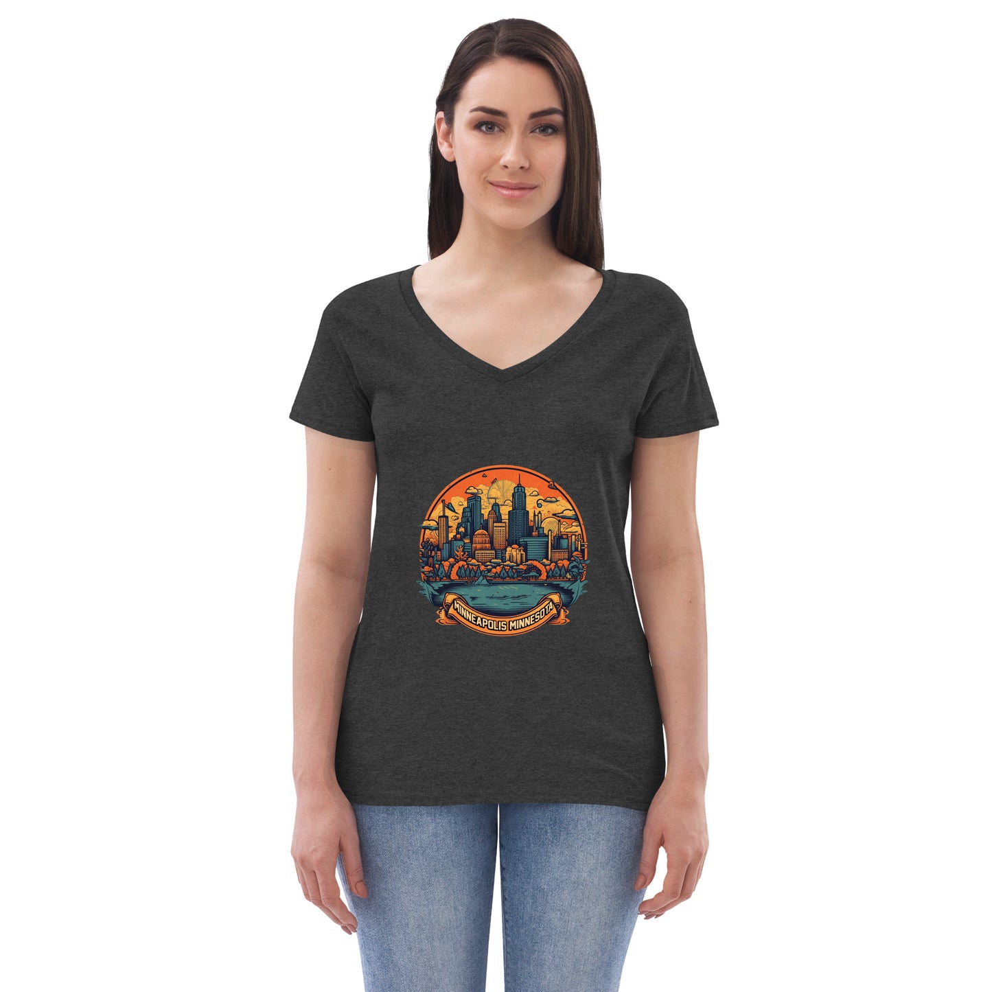 Minneapolis Minnesota Souvenir Women’s recycled v-neck t-shirt