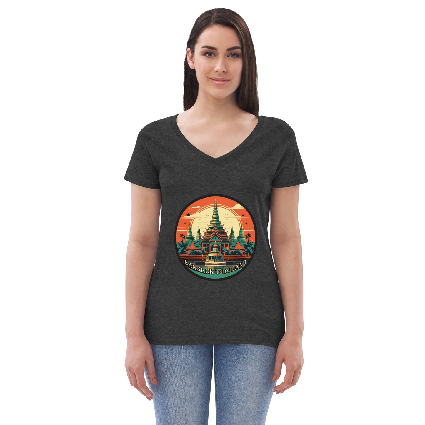 Bangkok Thailand Souvenir Women’s recycled v-neck t-shirt