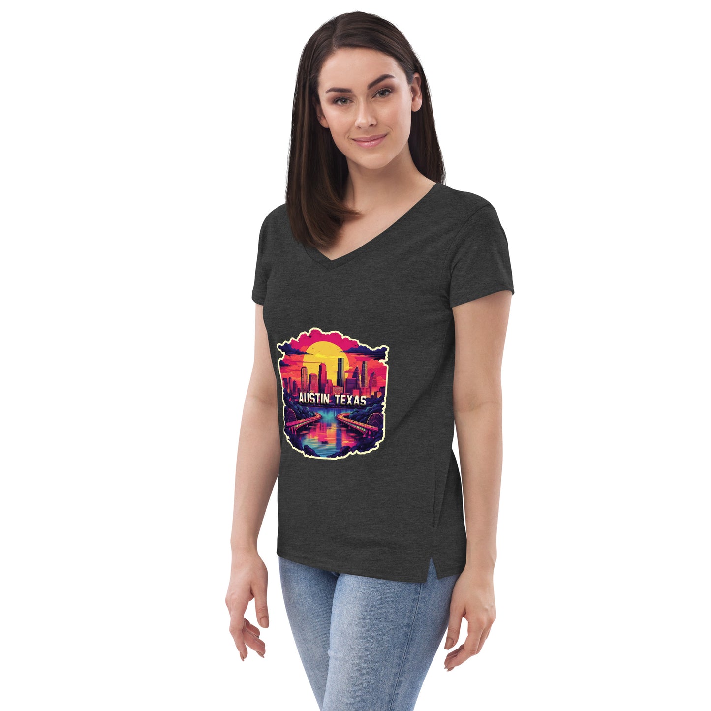 Austin Texas Souvenir Women’s recycled v-neck t-shirt