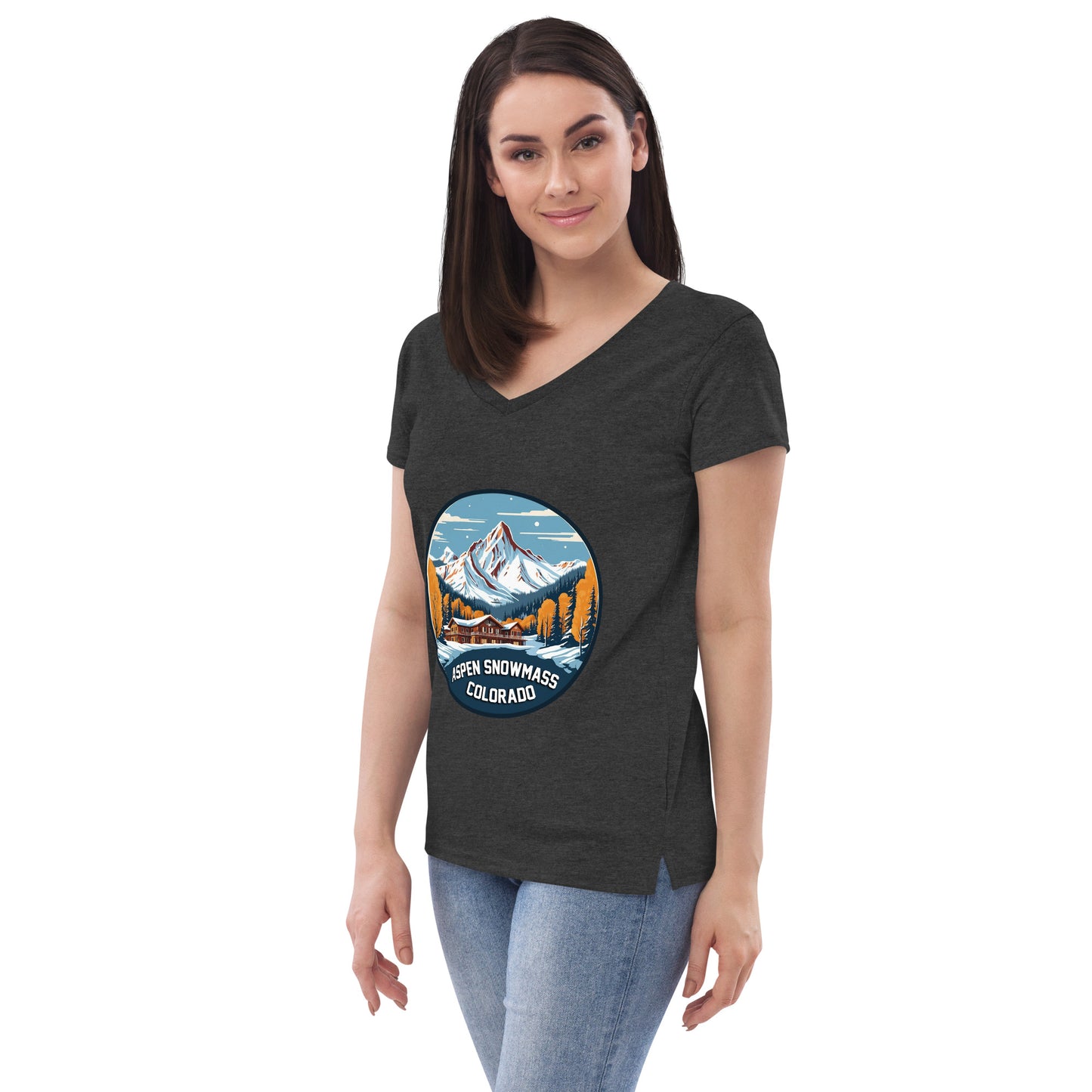 Aspen Snowmass Colorado Souvenir Women’s recycled v-neck t-shirt