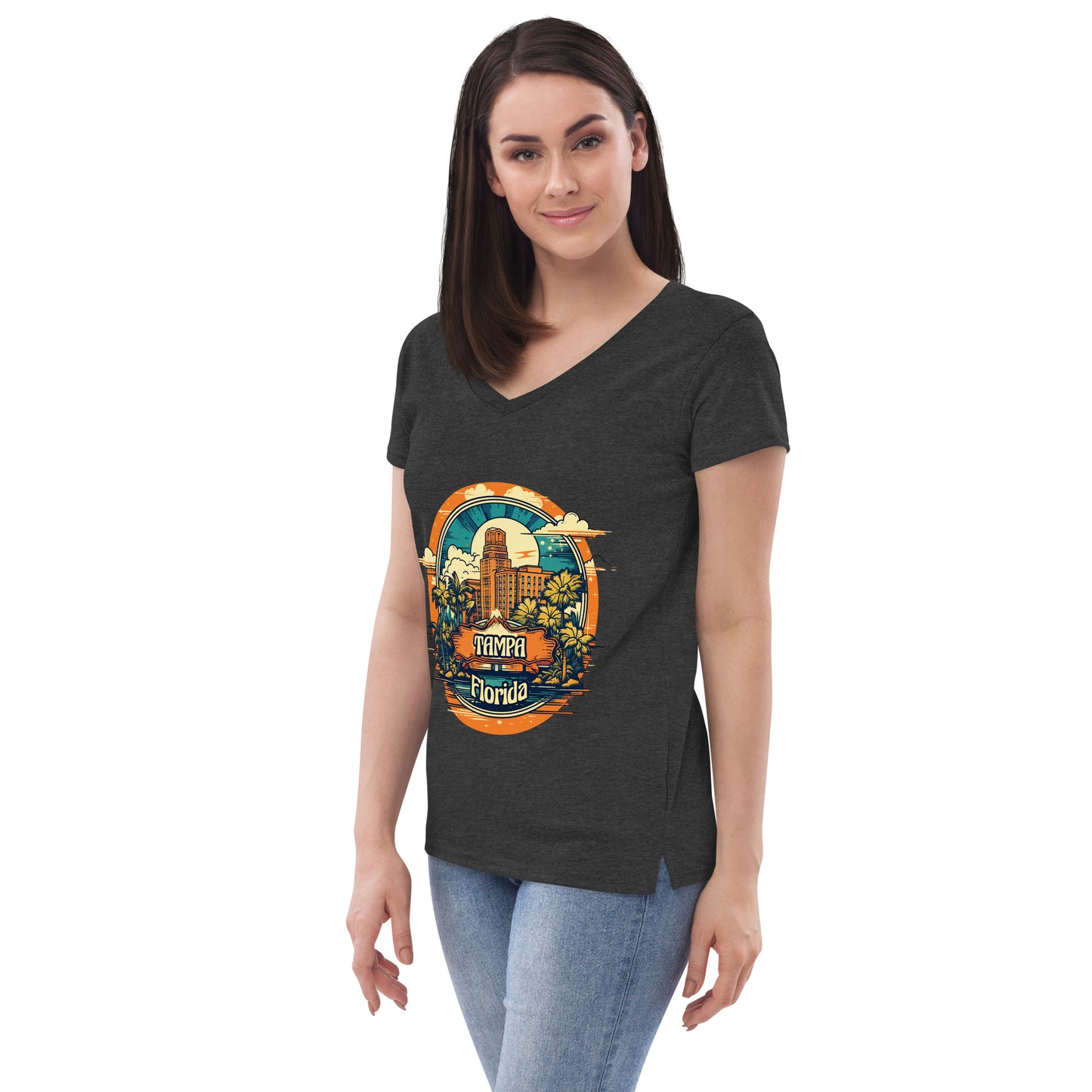 Tampa Florida Souvenir Women’s recycled v-neck t-shirt