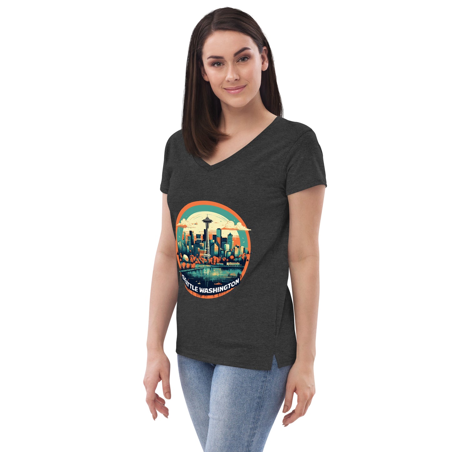 Seattle Washington Souvenir Women’s recycled v-neck t-shirt