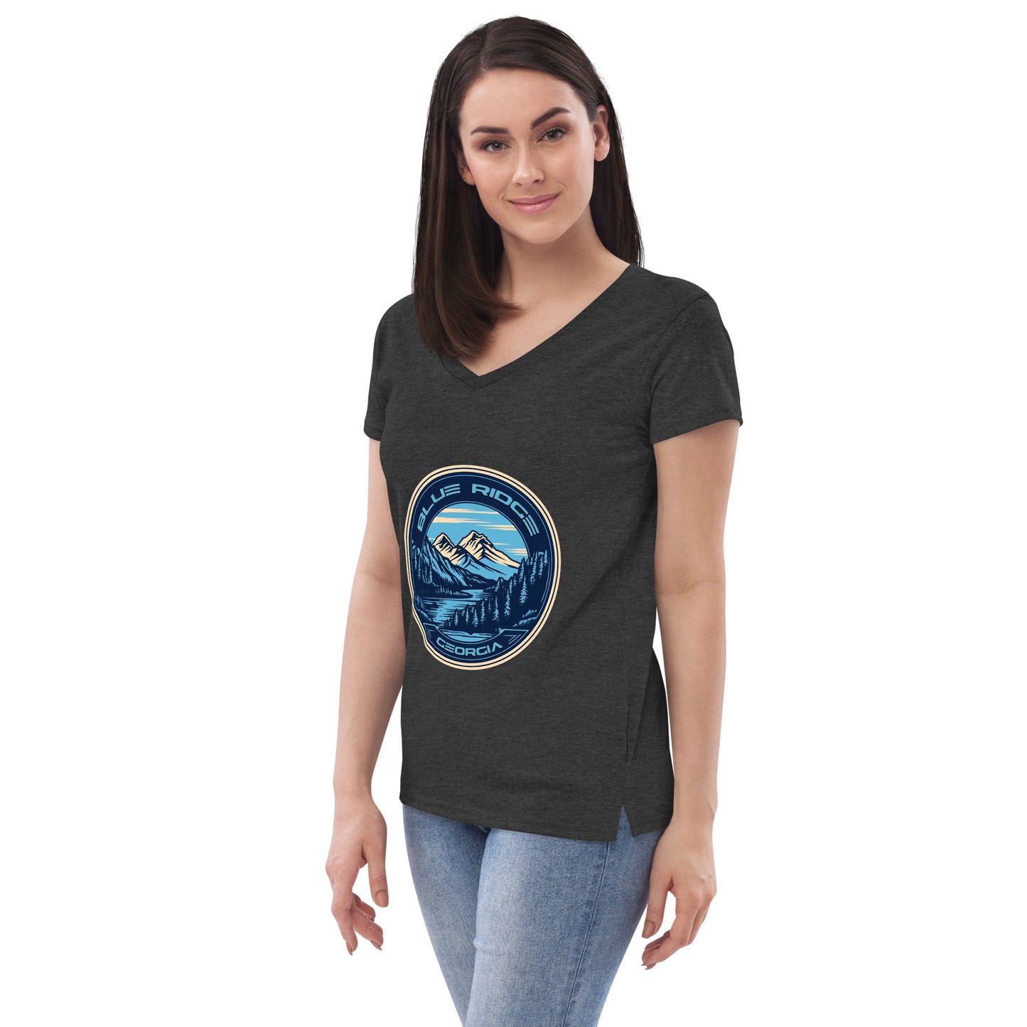 Blue Ridge Georgia Souvenir Women’s recycled v-neck t-shirt