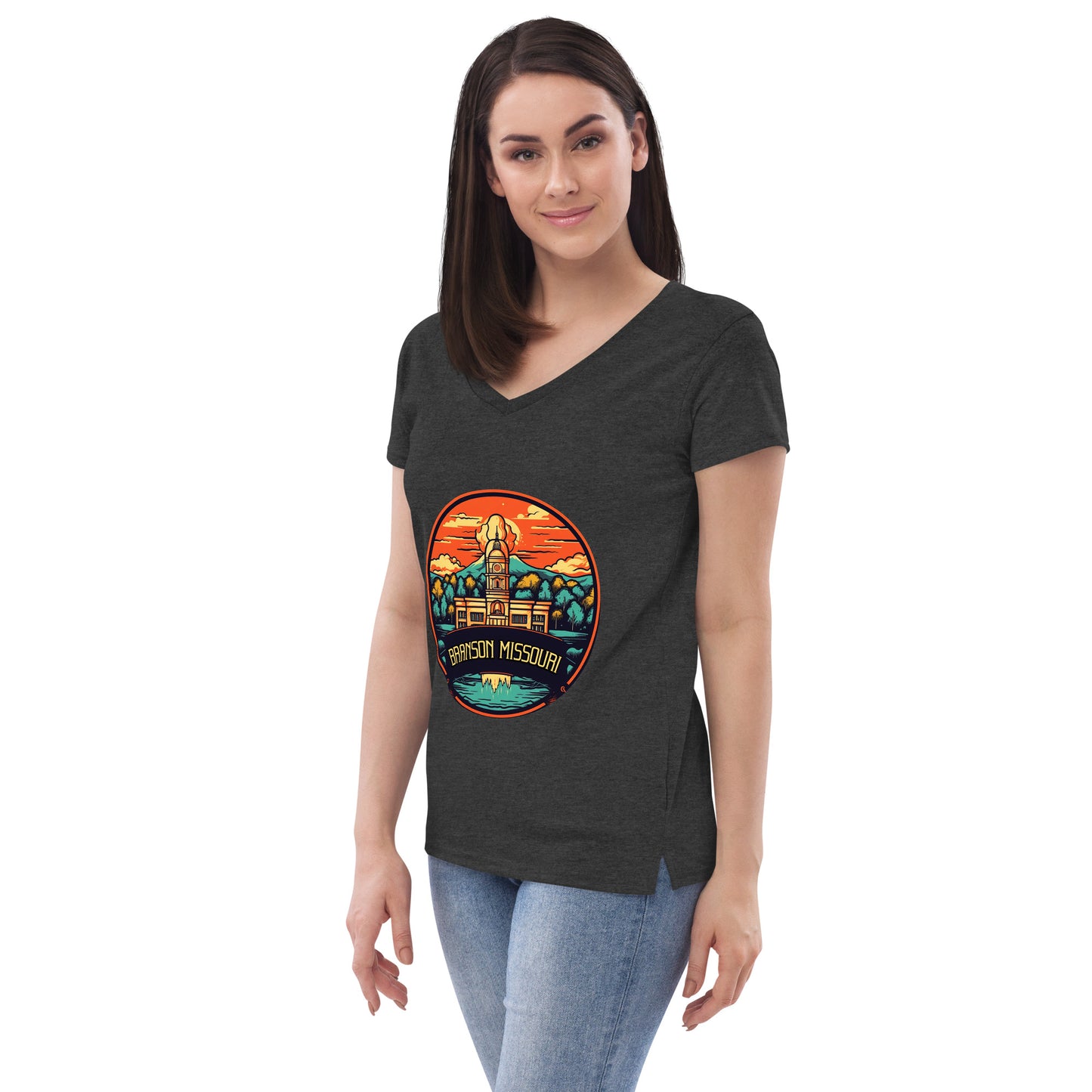 Branson Missouri Souvenir Women’s recycled v-neck t-shirt