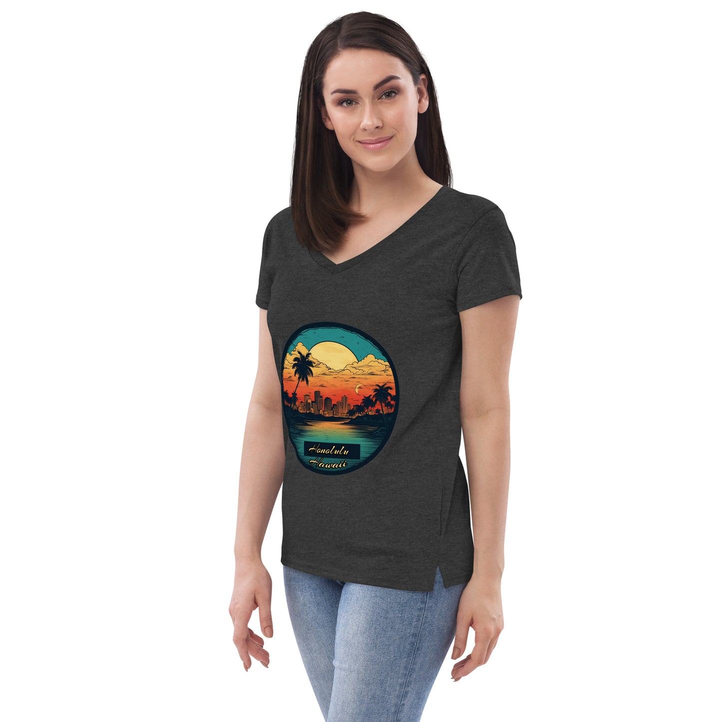 Honolulu Hawaii Souvenir Women’s recycled v-neck t-shirt