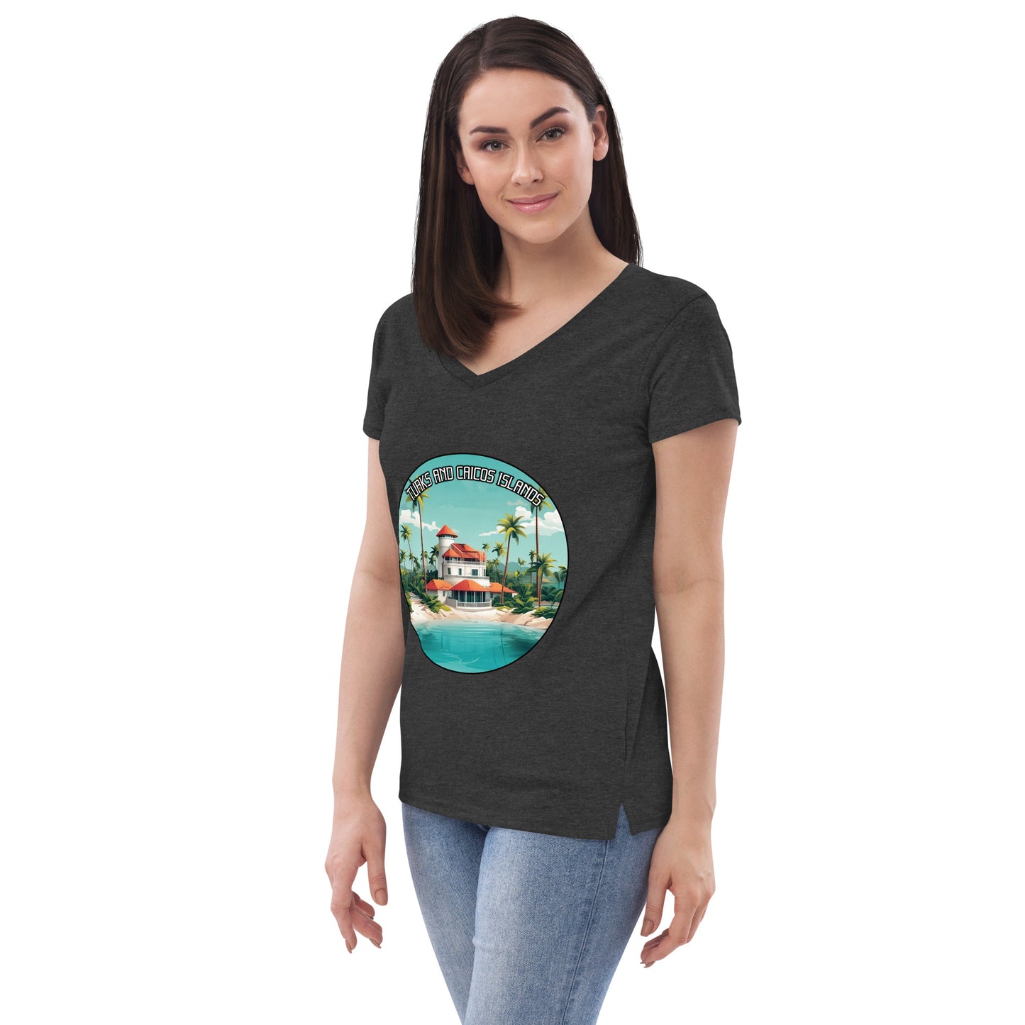 Turks and Caicos Islands Souvenir Women’s recycled v-neck t-shirt