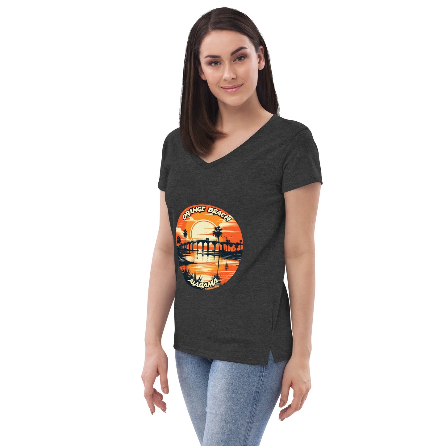 Orange Beach Alabama Souvenir Women’s recycled v-neck t-shirt