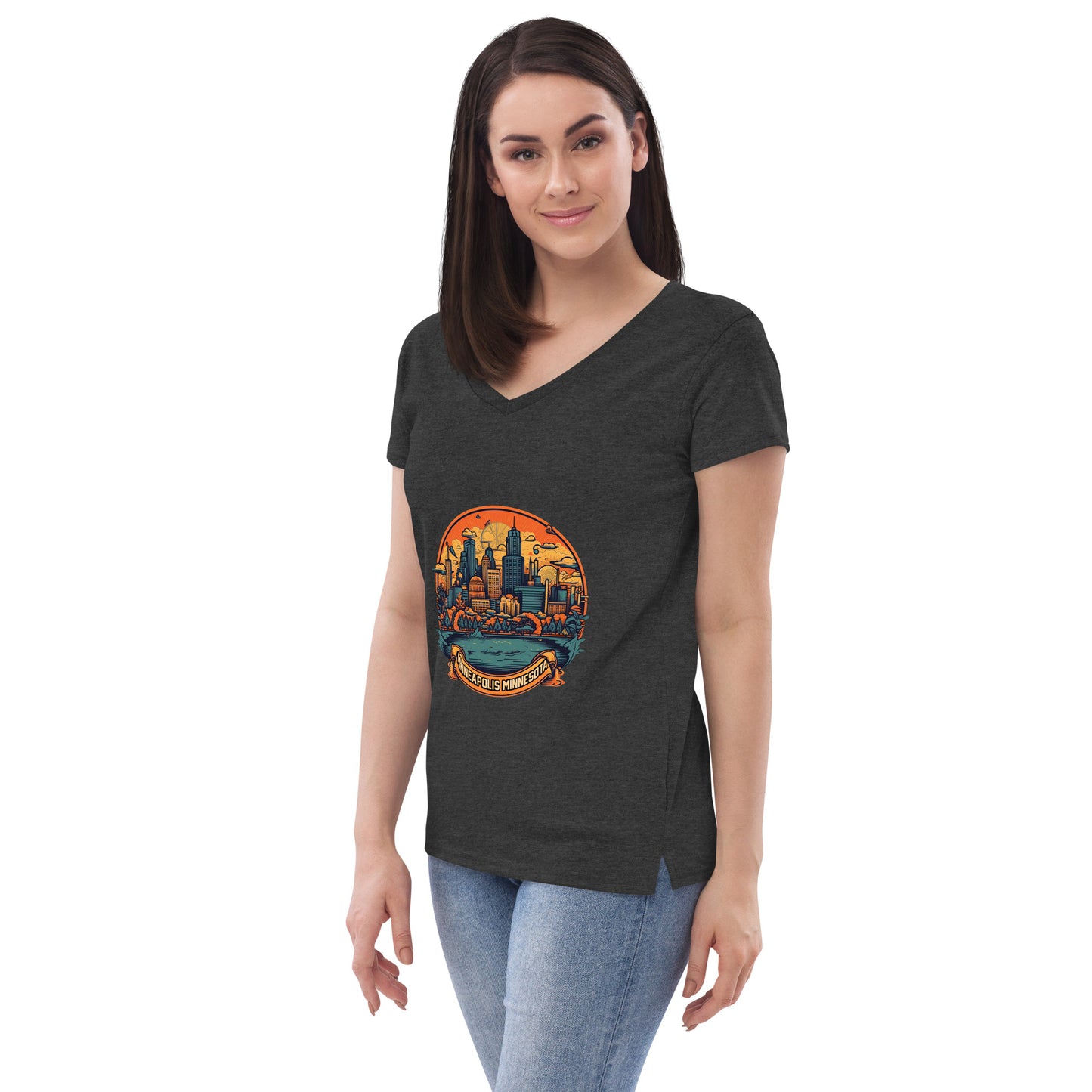 Minneapolis Minnesota Souvenir Women’s recycled v-neck t-shirt