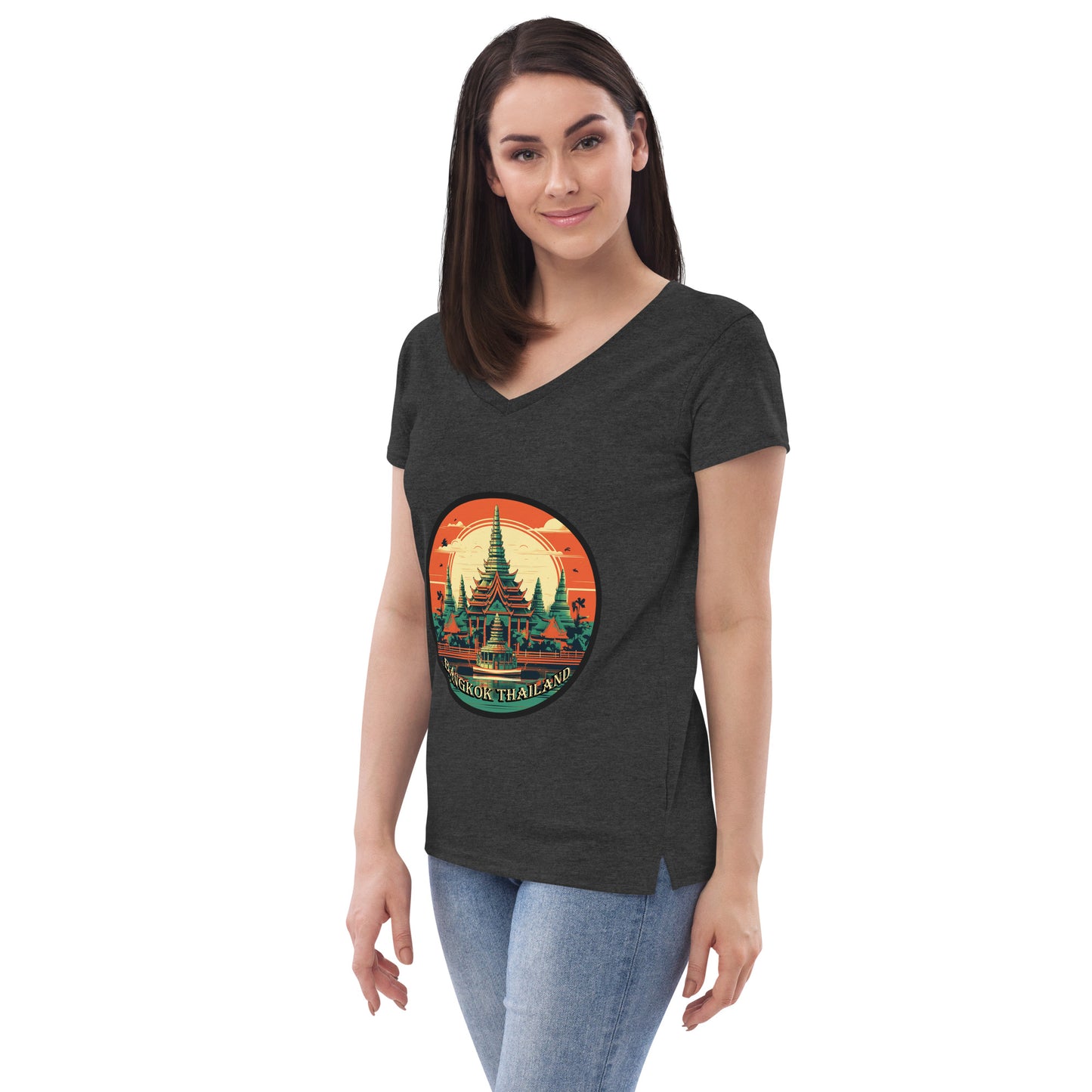 Bangkok Thailand Souvenir Women’s recycled v-neck t-shirt