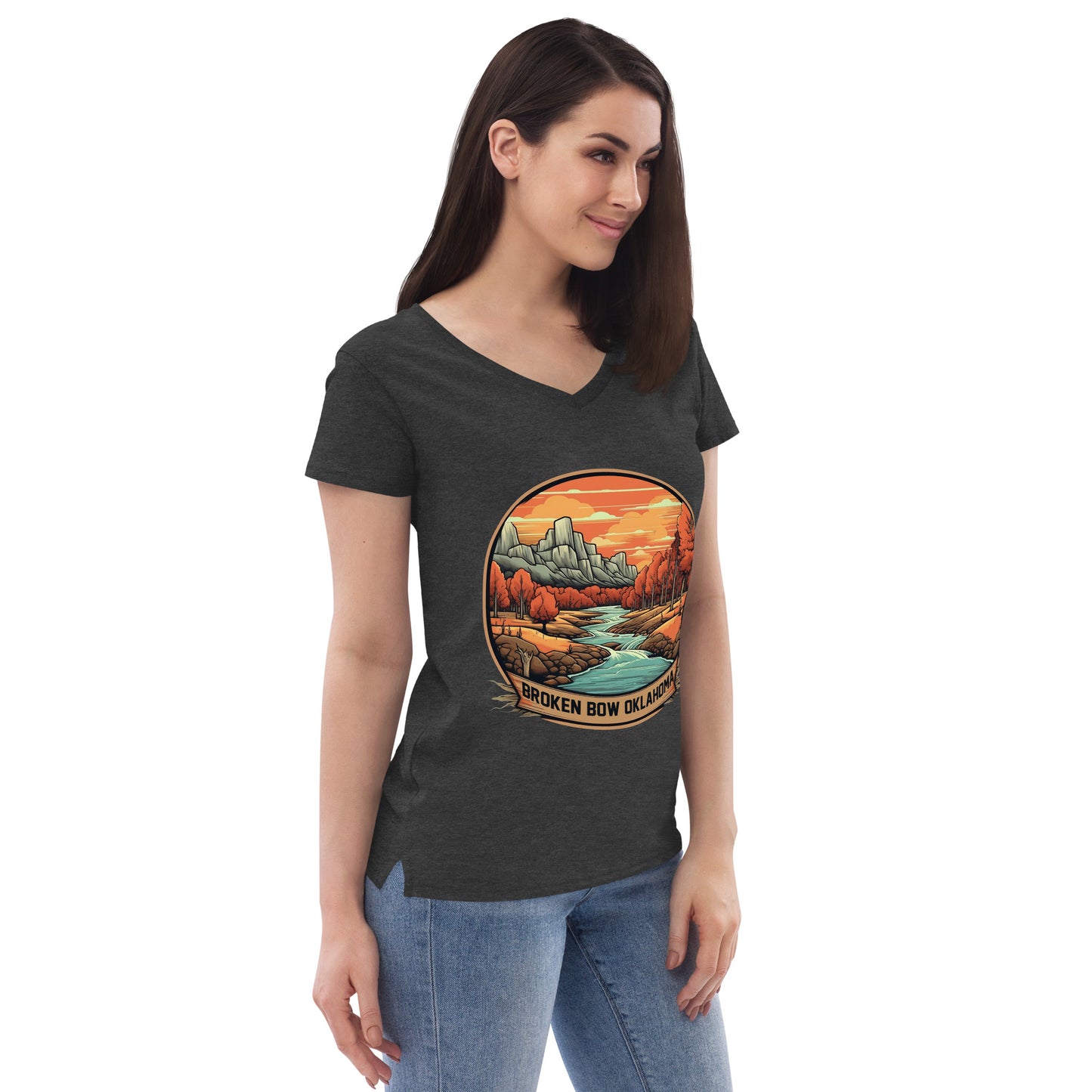 Broken Bow Oklahoma Souvenir Women’s recycled v-neck t-shirt