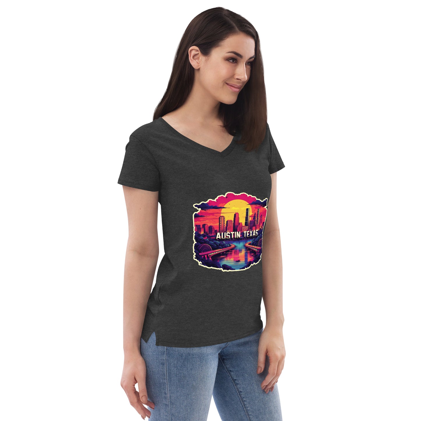 Austin Texas Souvenir Women’s recycled v-neck t-shirt