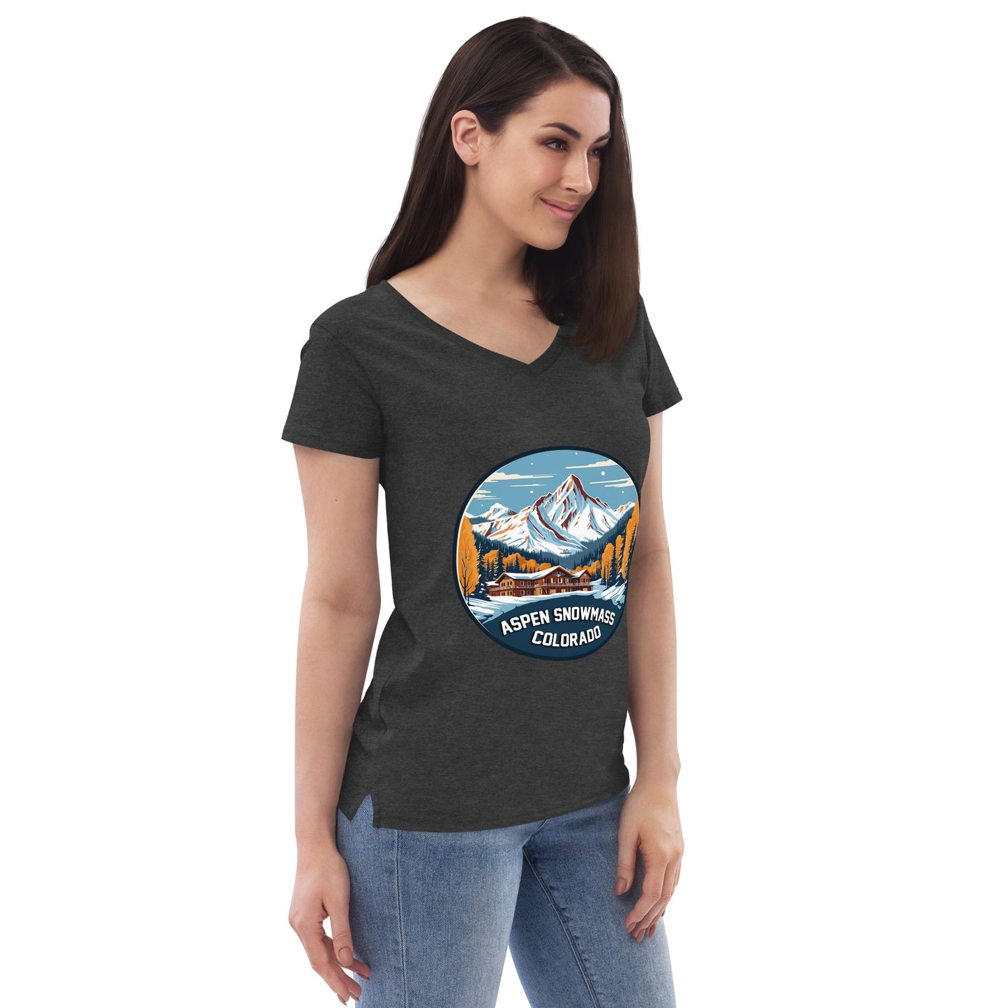 Aspen Snowmass Colorado Souvenir Women’s recycled v-neck t-shirt