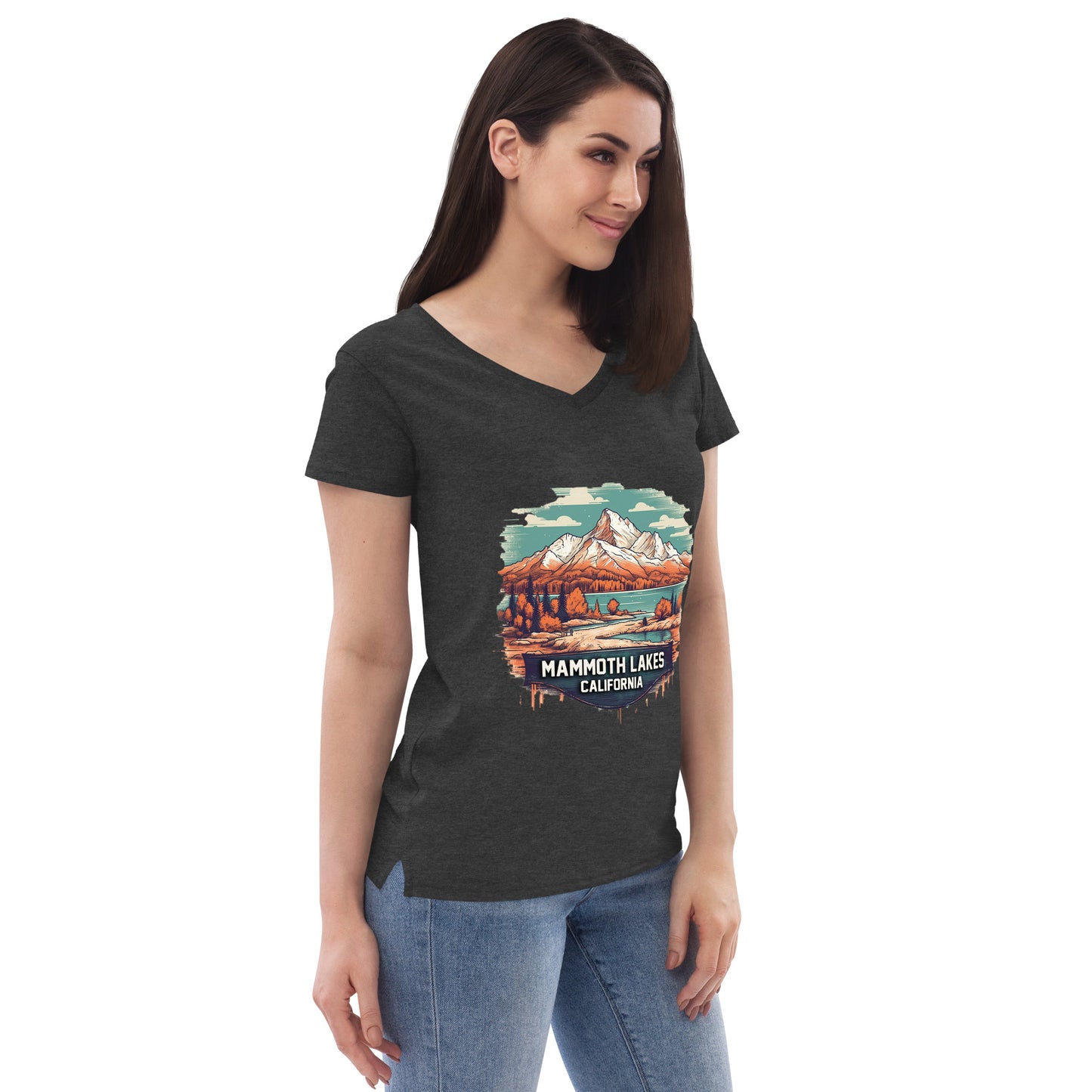 Mammoth Lakes California Souvenir Women’s recycled v-neck t-shirt