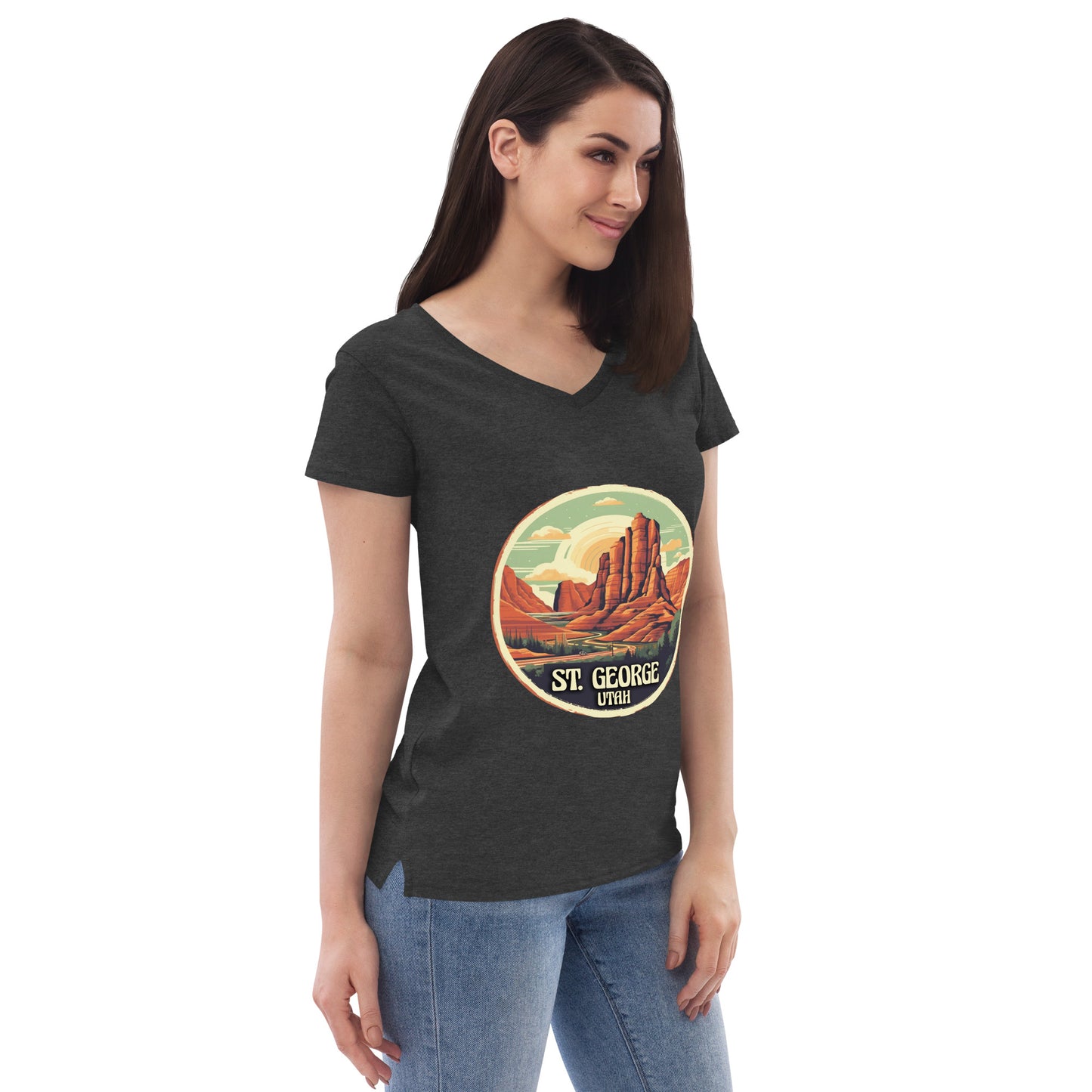 St. George Utah Souvenir Women’s recycled v-neck t-shirt