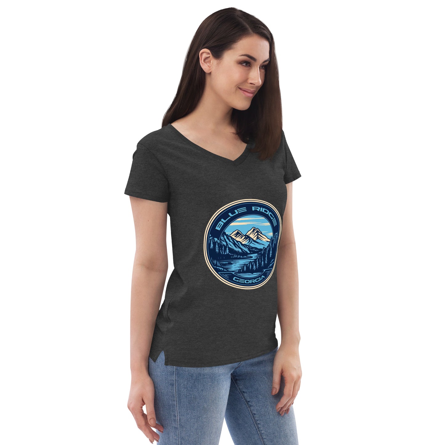 Blue Ridge Georgia Souvenir Women’s recycled v-neck t-shirt