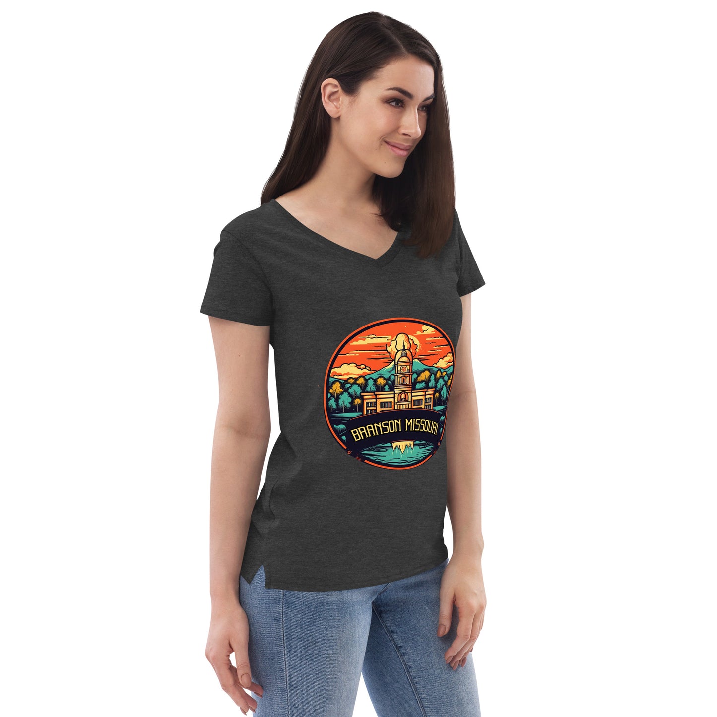 Branson Missouri Souvenir Women’s recycled v-neck t-shirt