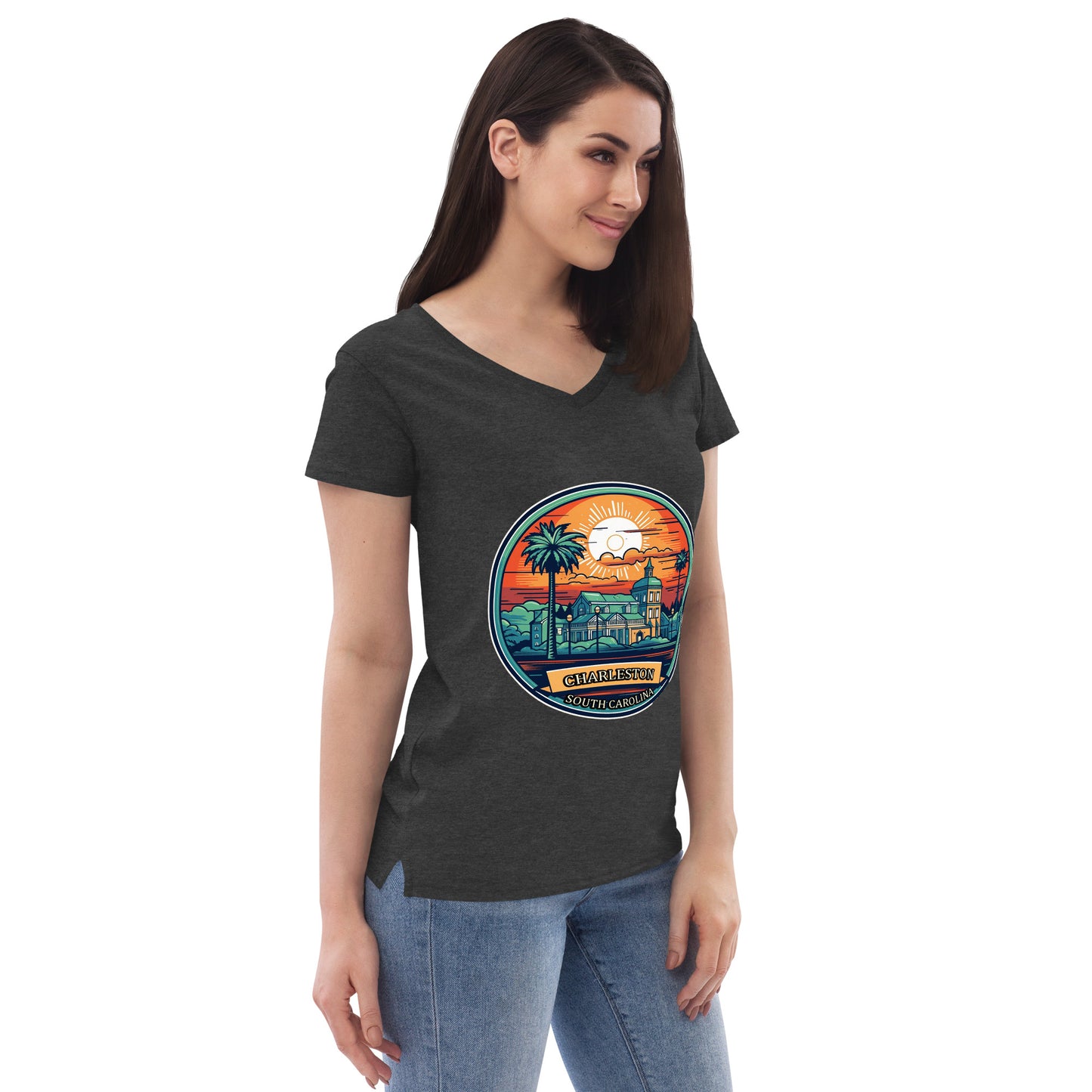 Charleston South Carolina Souvenir Women’s recycled v-neck t-shirt