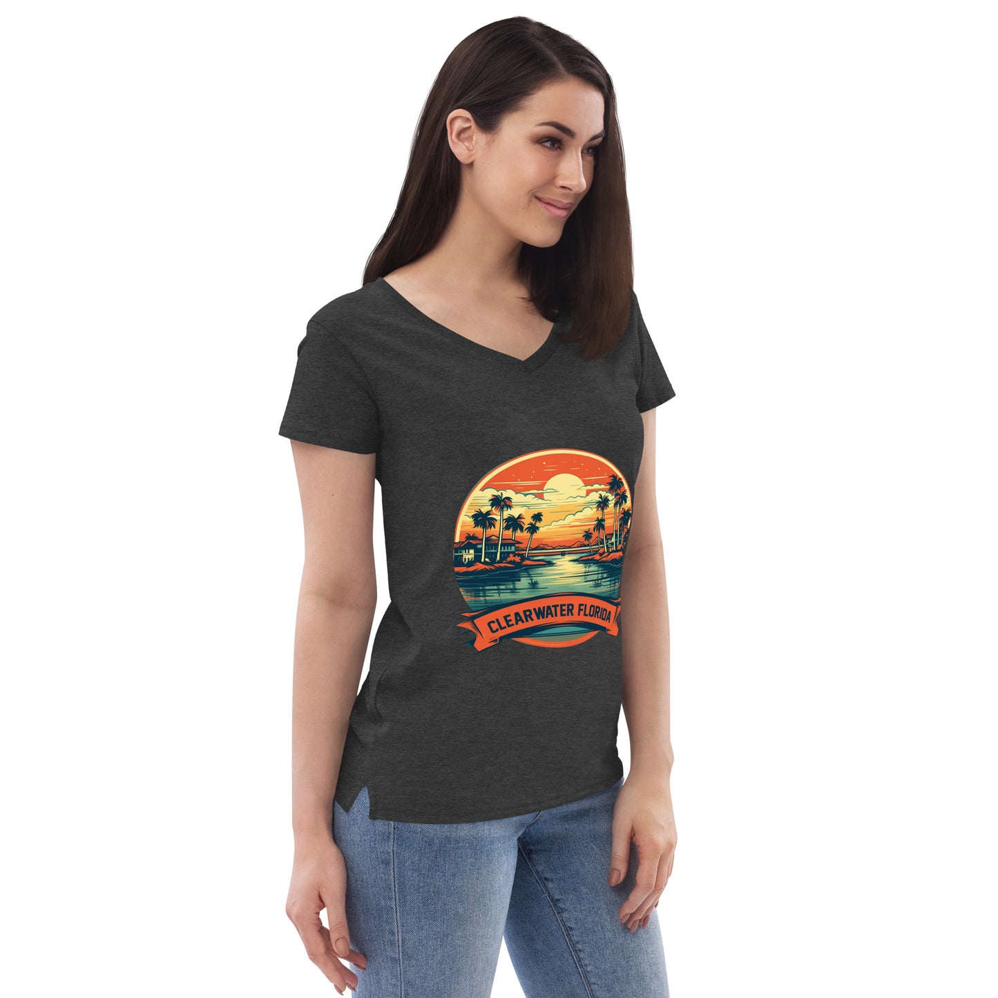 Clearwater Florida Souvenir Women’s recycled v-neck t-shirt