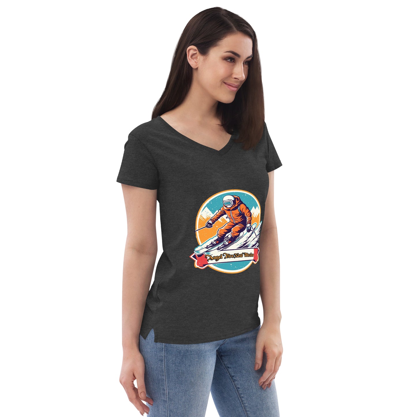 Angel Fire New Mexico Souvenir Women’s recycled v-neck t-shirt