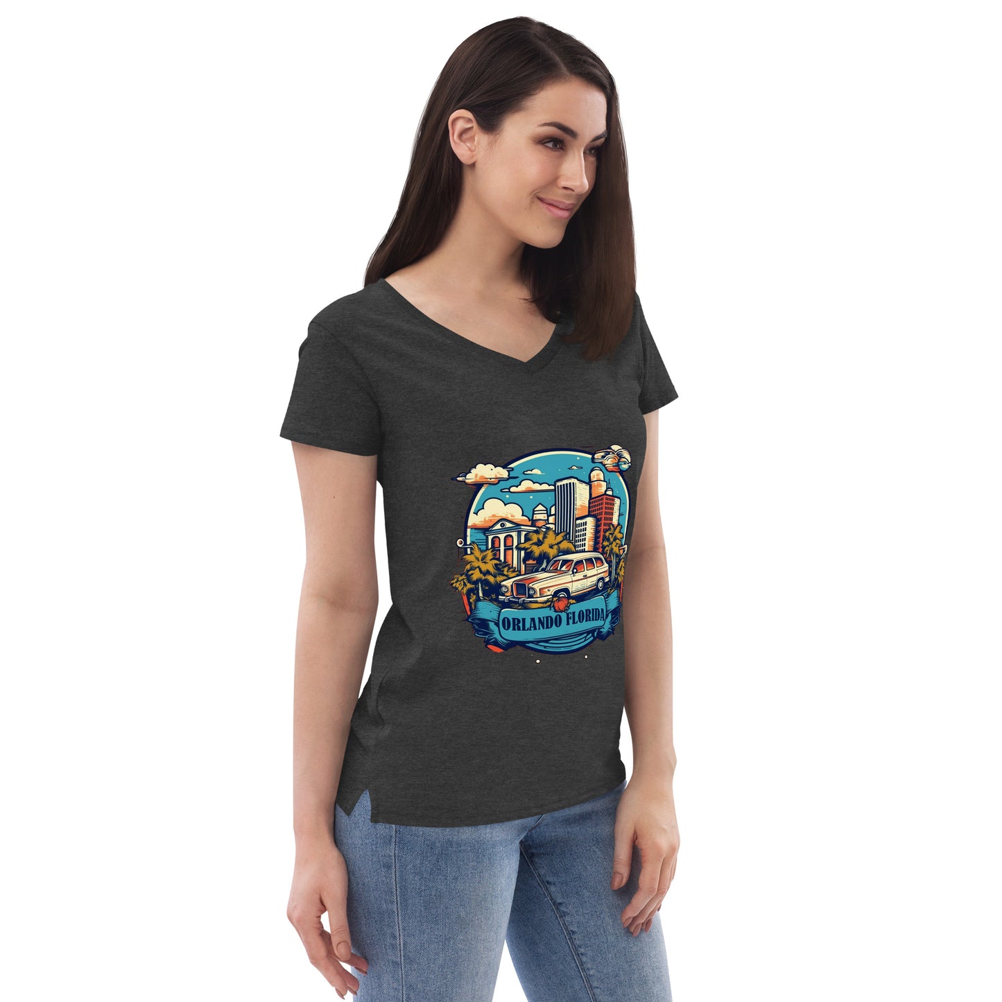 Orlando Florida Souvenir Women’s recycled v-neck t-shirt