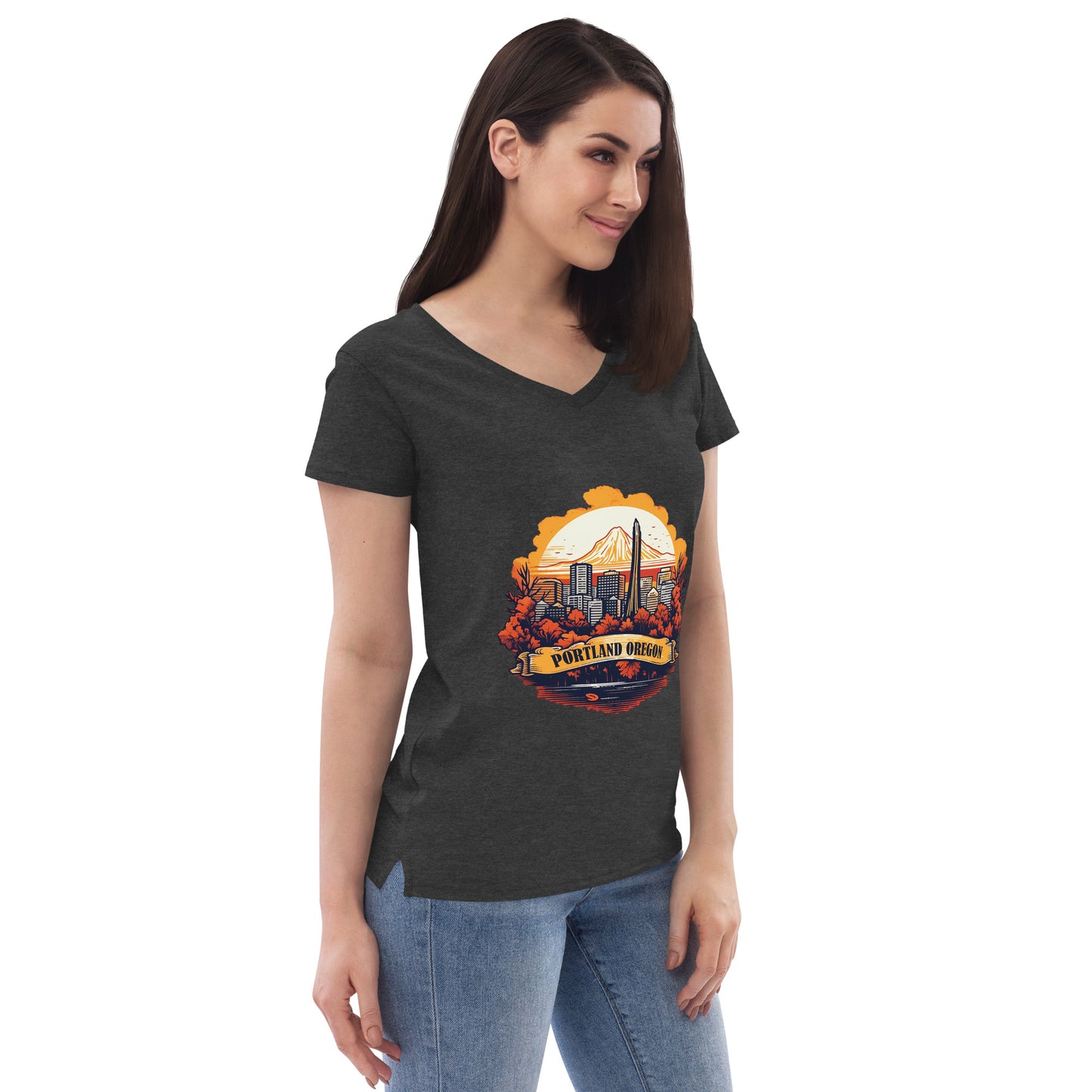 Portland Oregon Souvenir Women’s recycled v-neck t-shirt