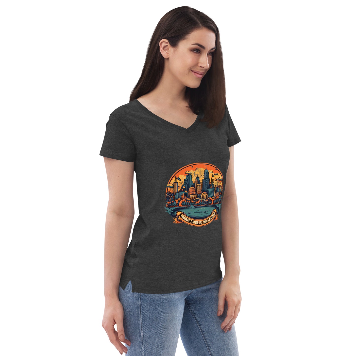 Minneapolis Minnesota Souvenir Women’s recycled v-neck t-shirt