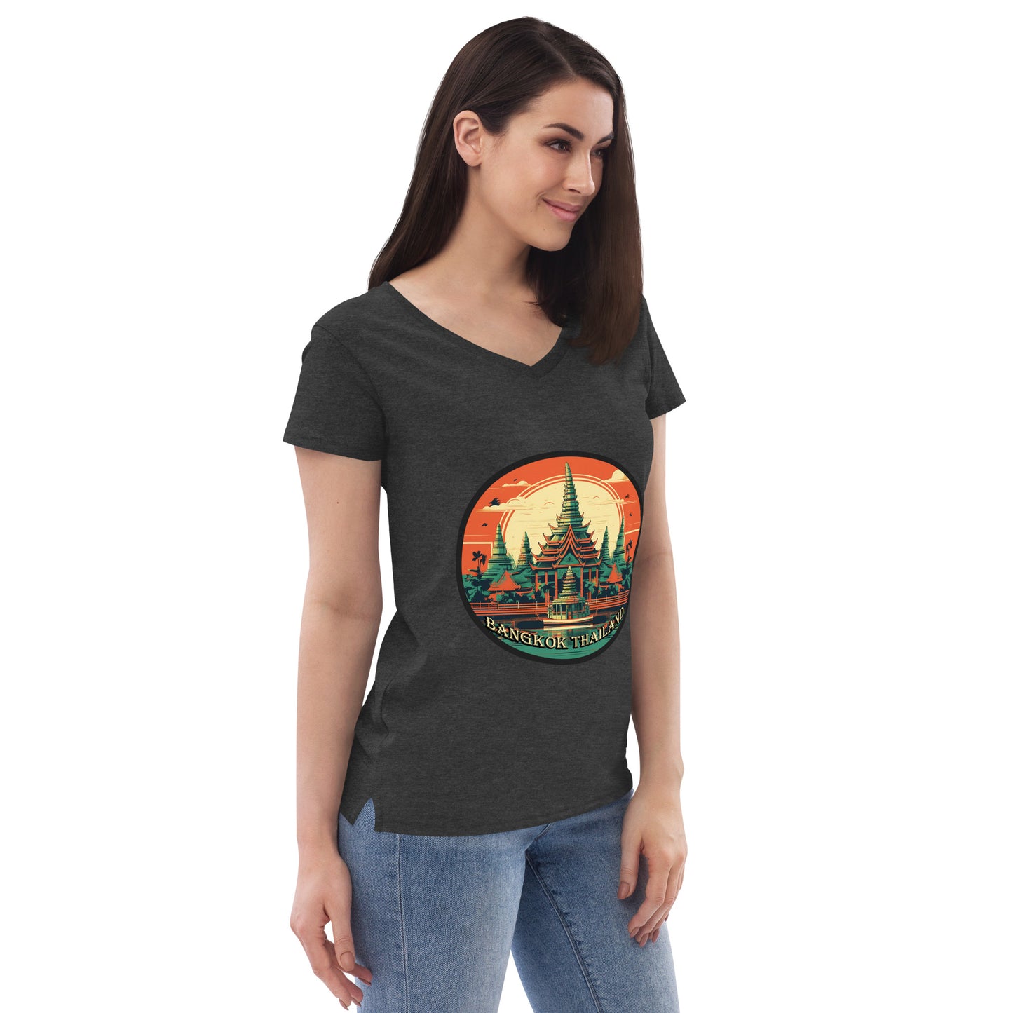 Bangkok Thailand Souvenir Women’s recycled v-neck t-shirt