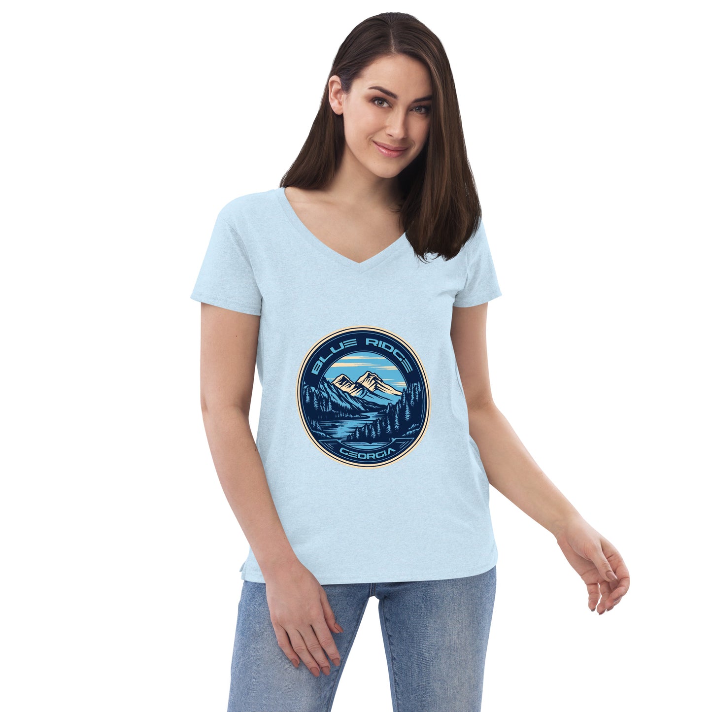 Blue Ridge Georgia Souvenir Women’s recycled v-neck t-shirt