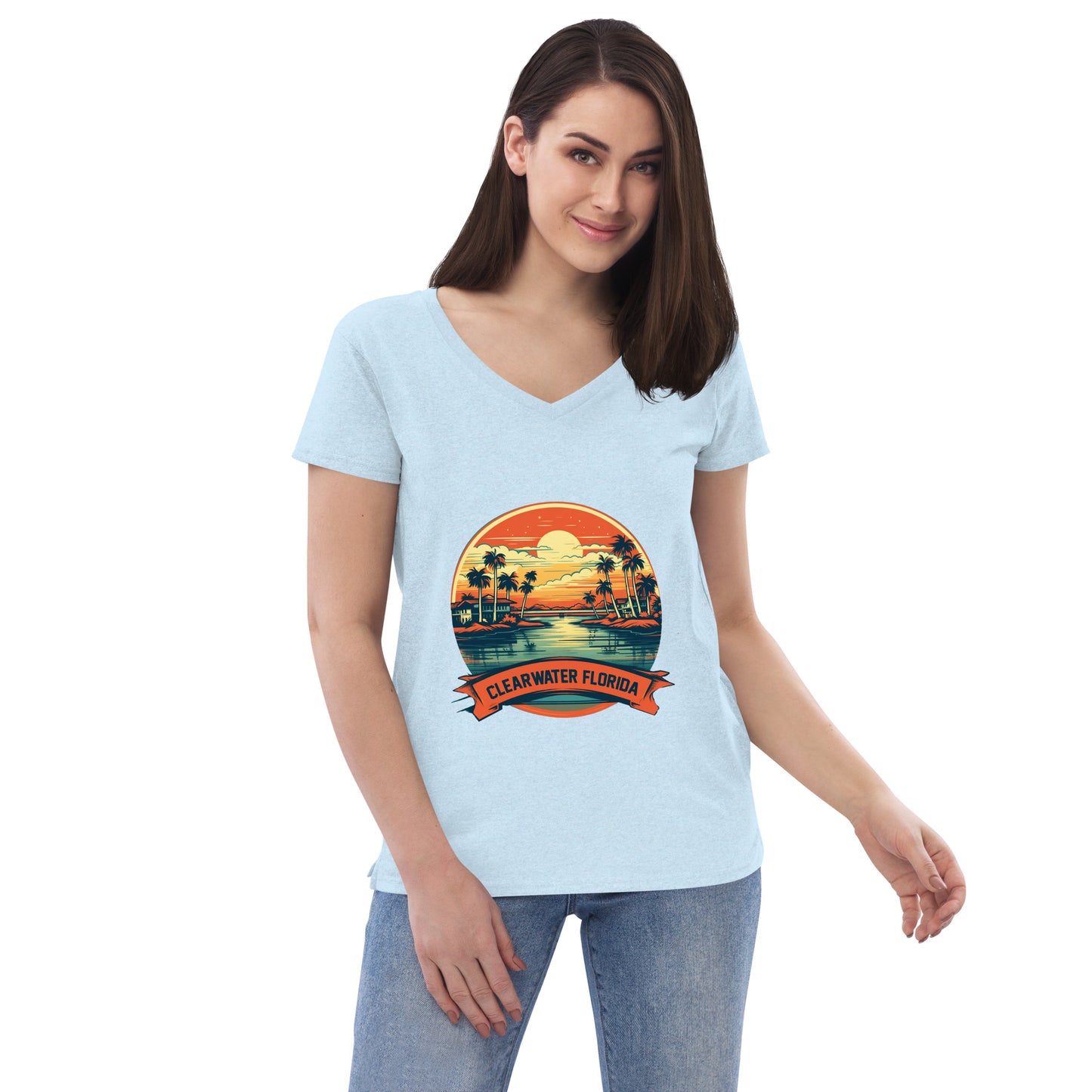 Clearwater Florida Souvenir Women’s recycled v-neck t-shirt