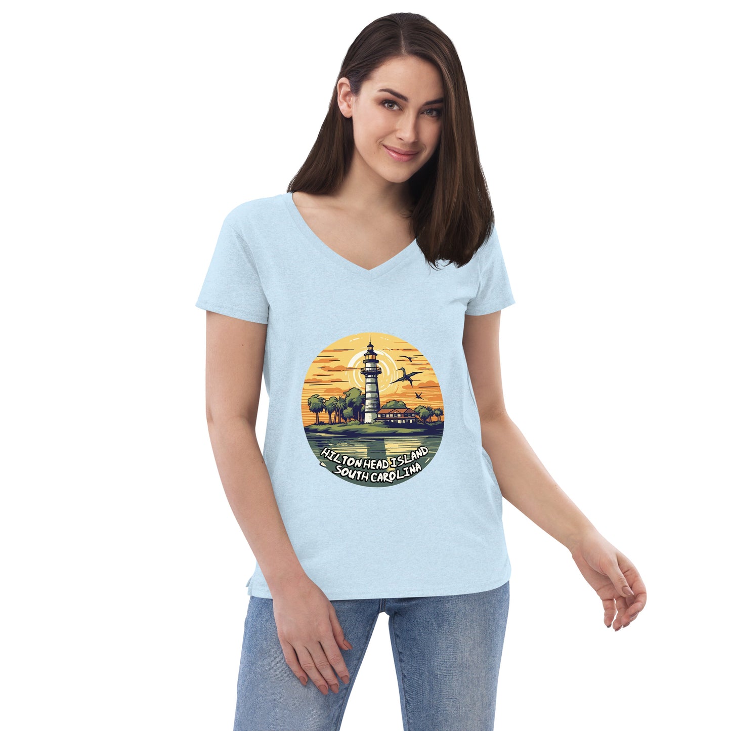 Hilton Head Island South Carolina Souvenir Women’s recycled v-neck t-shirt