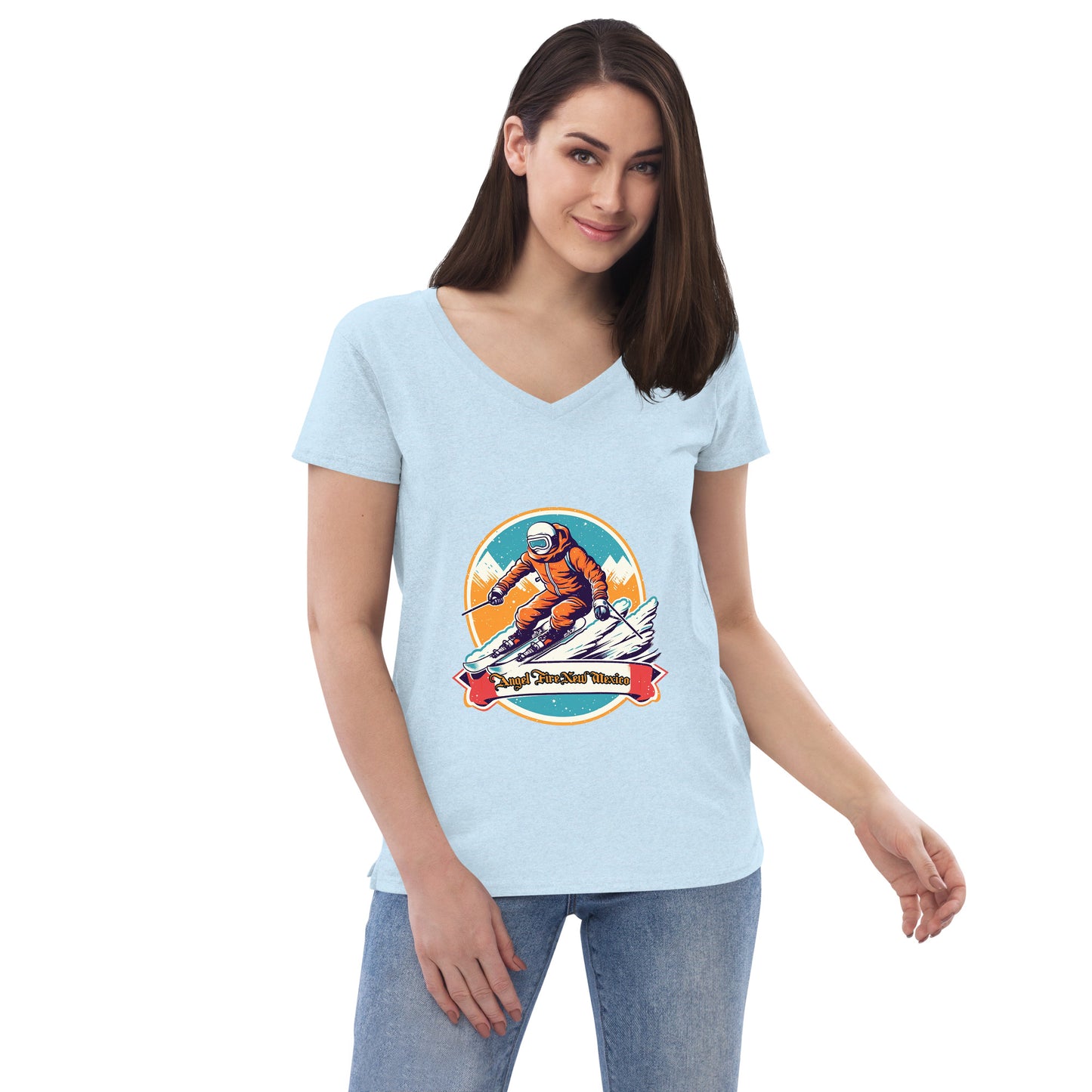 Angel Fire New Mexico Souvenir Women’s recycled v-neck t-shirt