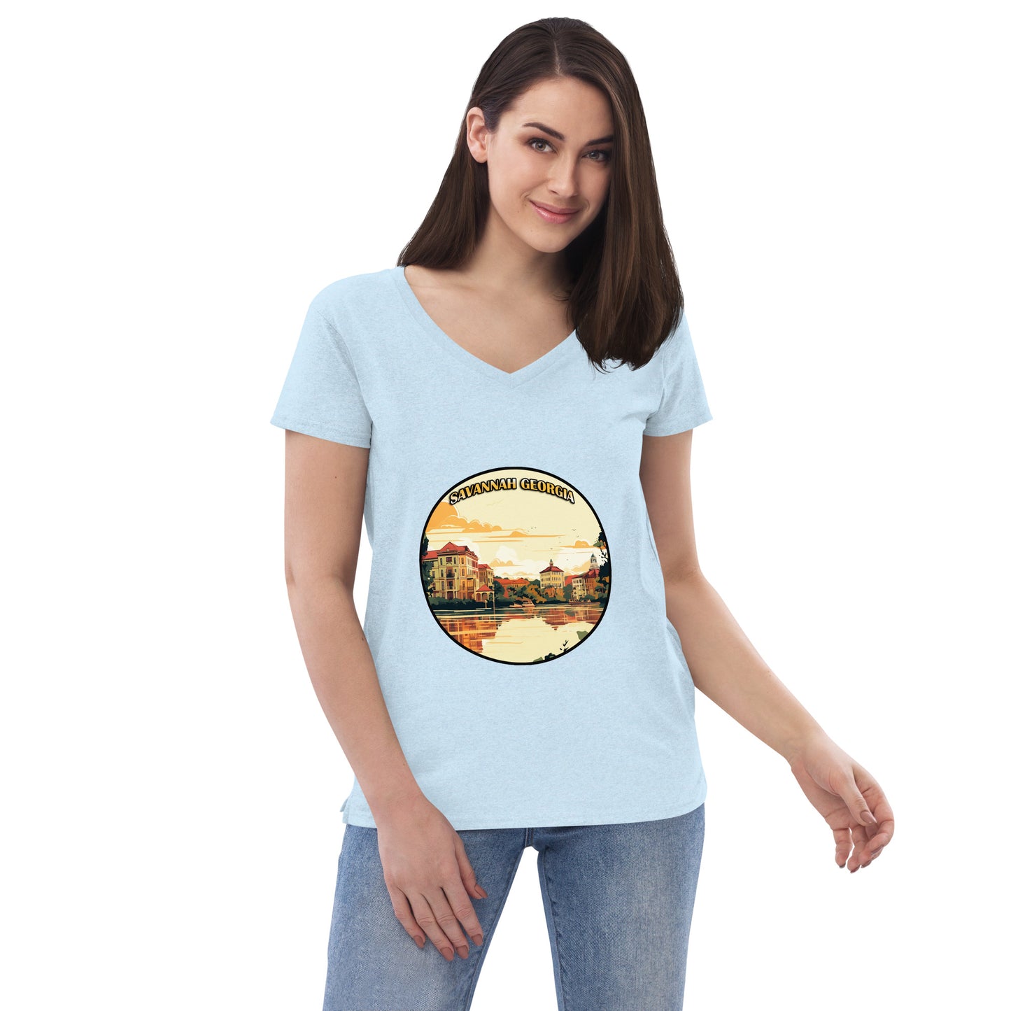 Savannah Georgia Souvenir Women’s recycled v-neck t-shirt