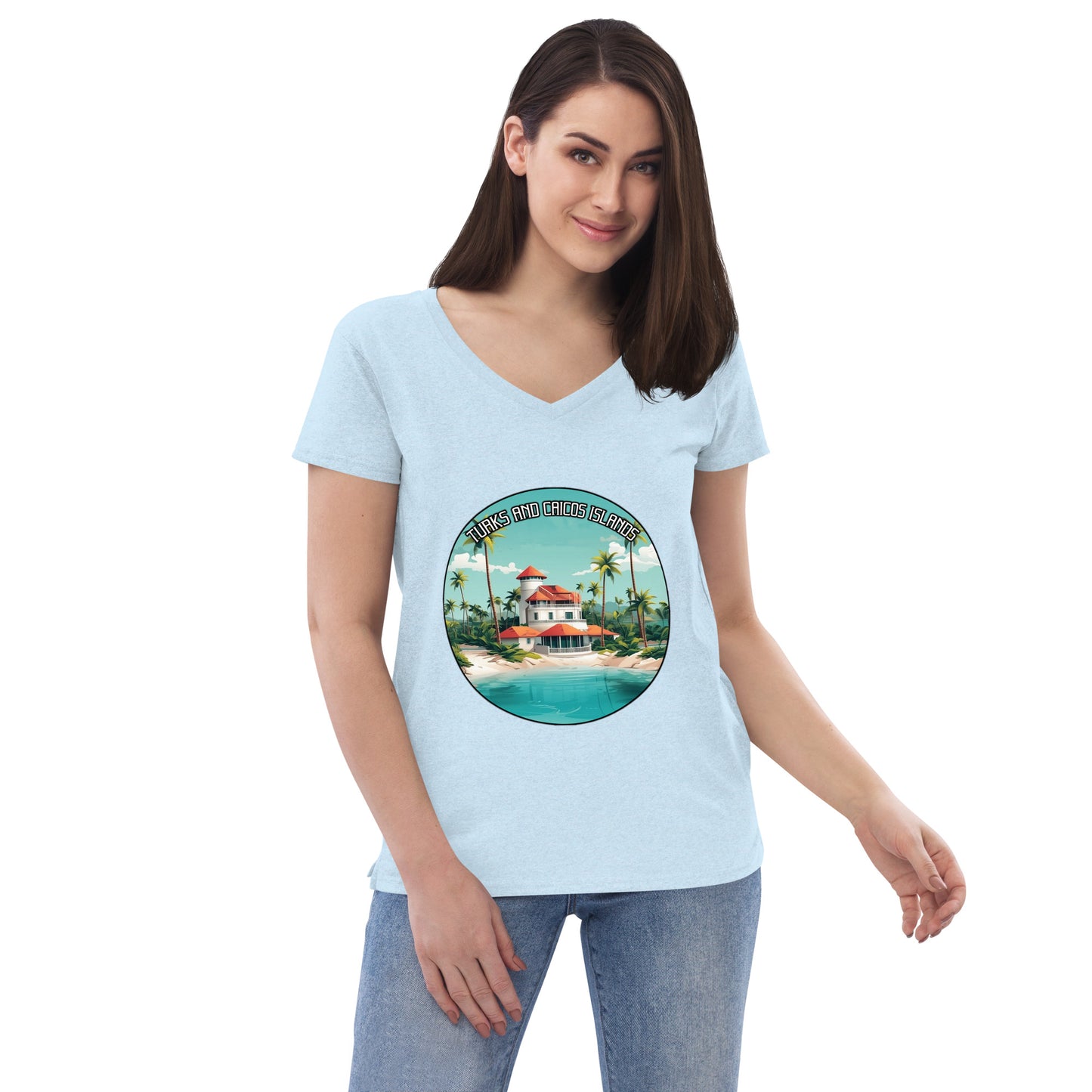 Turks and Caicos Islands Souvenir Women’s recycled v-neck t-shirt