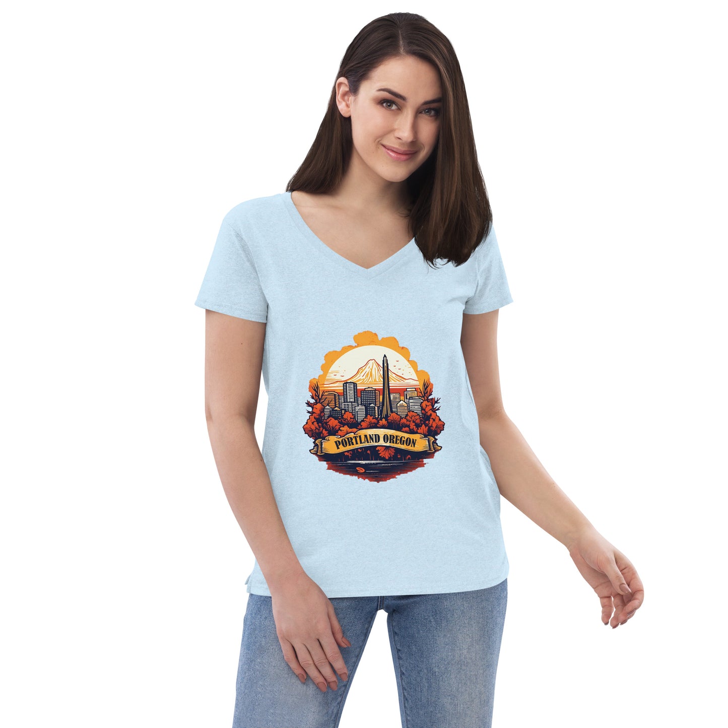 Portland Oregon Souvenir Women’s recycled v-neck t-shirt