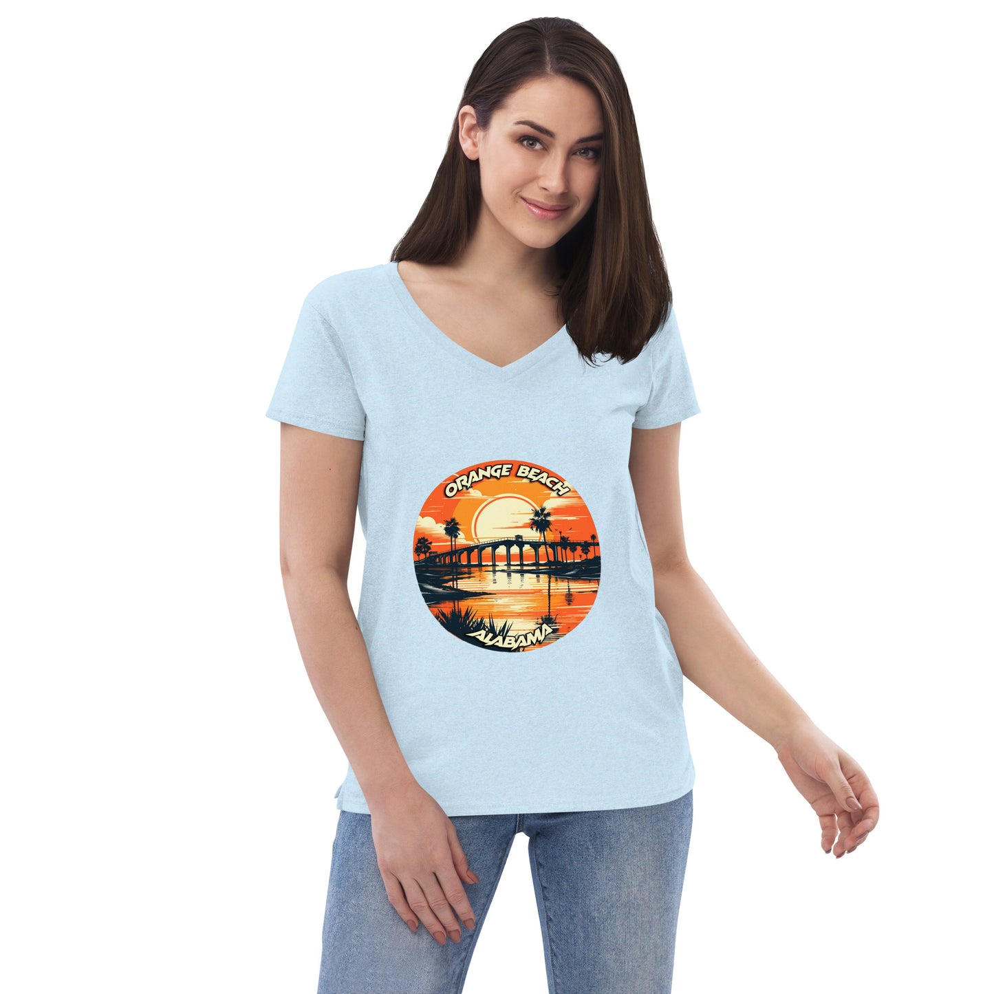 Orange Beach Alabama Souvenir Women’s recycled v-neck t-shirt