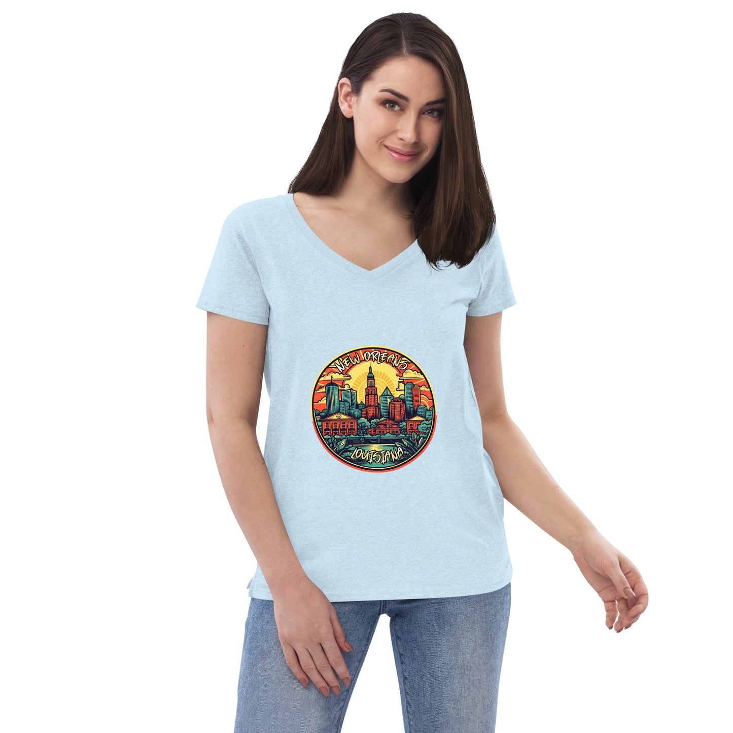 New Orleans Louisiana Souvenir Women’s recycled v-neck t-shirt