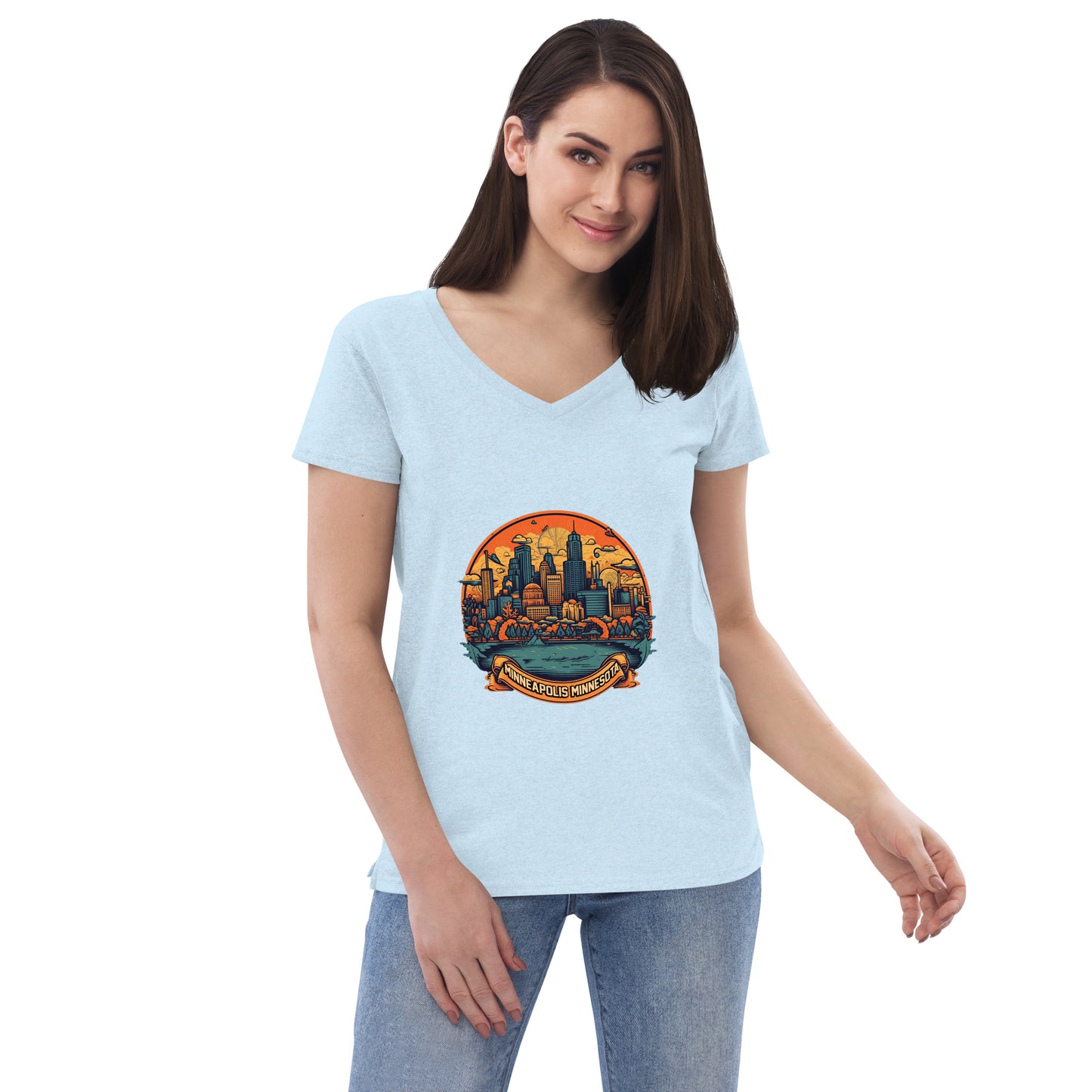 Minneapolis Minnesota Souvenir Women’s recycled v-neck t-shirt