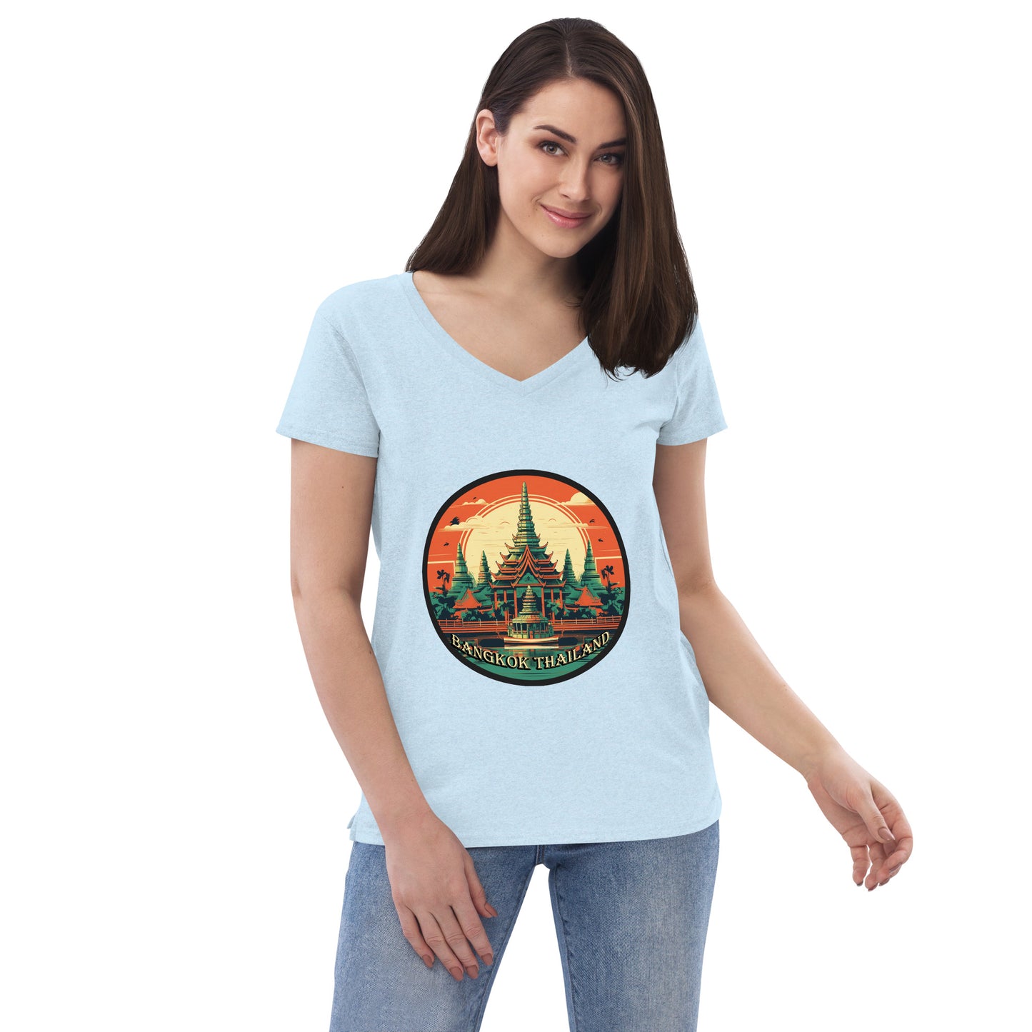 Bangkok Thailand Souvenir Women’s recycled v-neck t-shirt