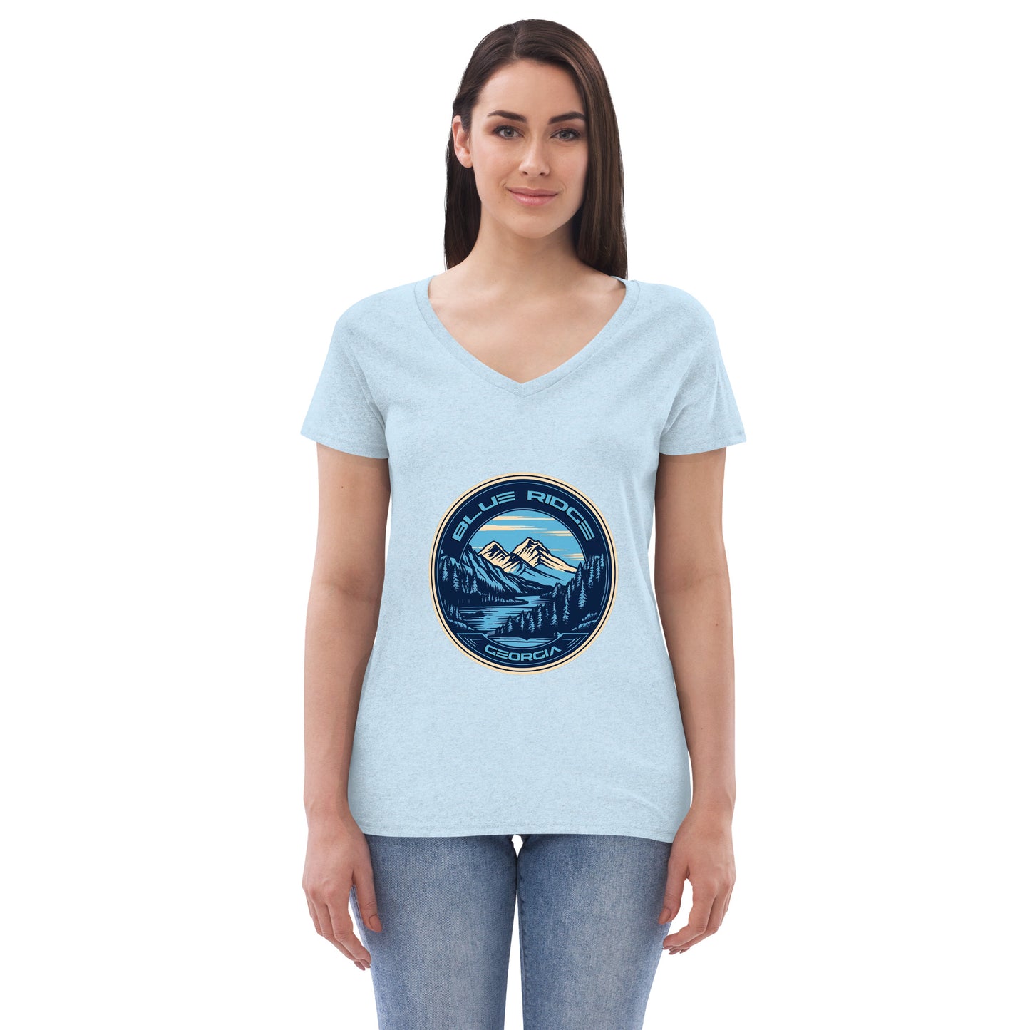 Blue Ridge Georgia Souvenir Women’s recycled v-neck t-shirt