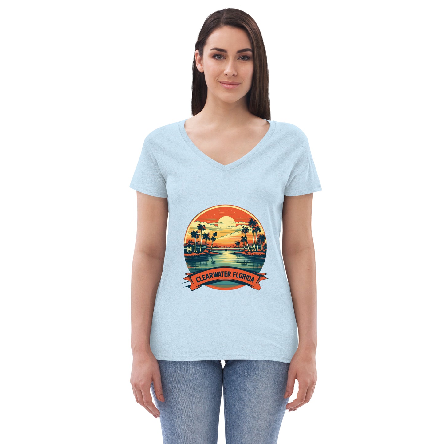 Clearwater Florida Souvenir Women’s recycled v-neck t-shirt