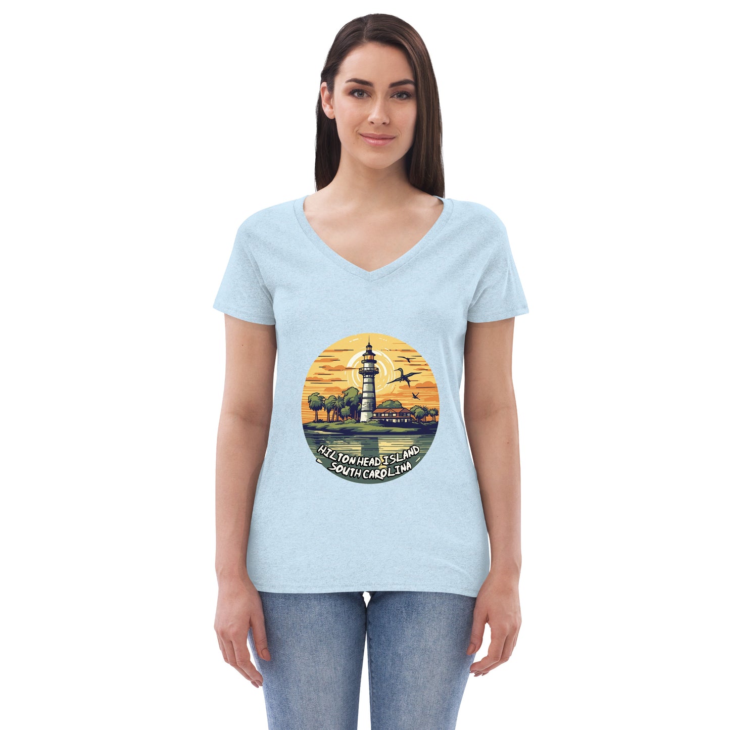 Hilton Head Island South Carolina Souvenir Women’s recycled v-neck t-shirt