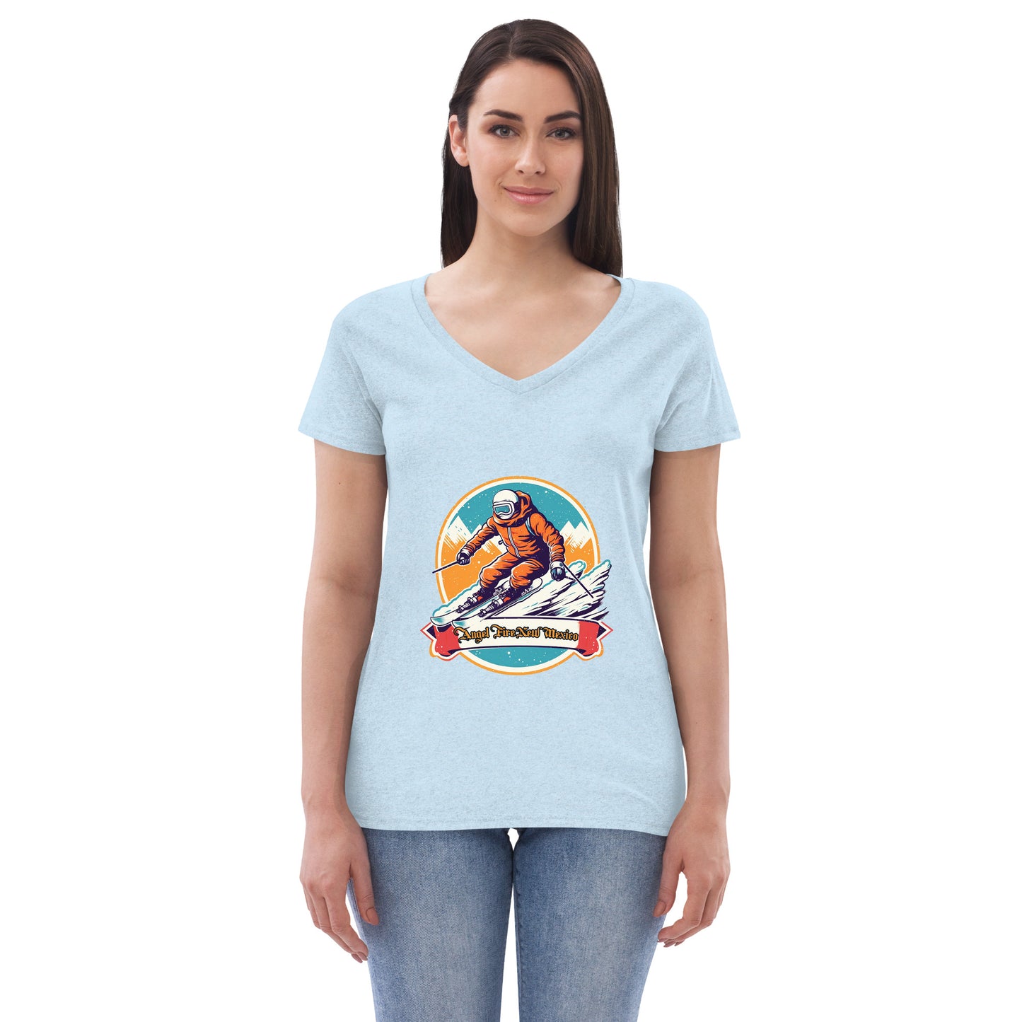 Angel Fire New Mexico Souvenir Women’s recycled v-neck t-shirt