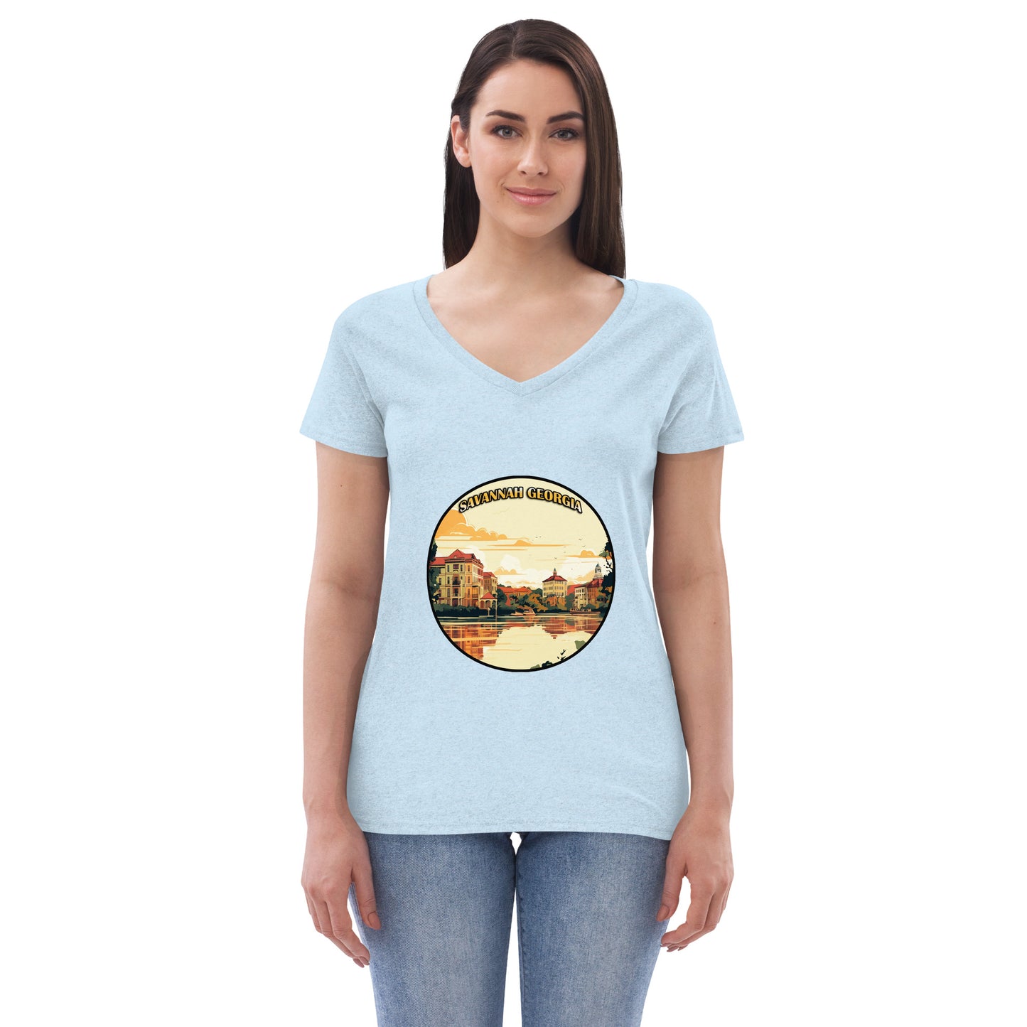 Savannah Georgia Souvenir Women’s recycled v-neck t-shirt