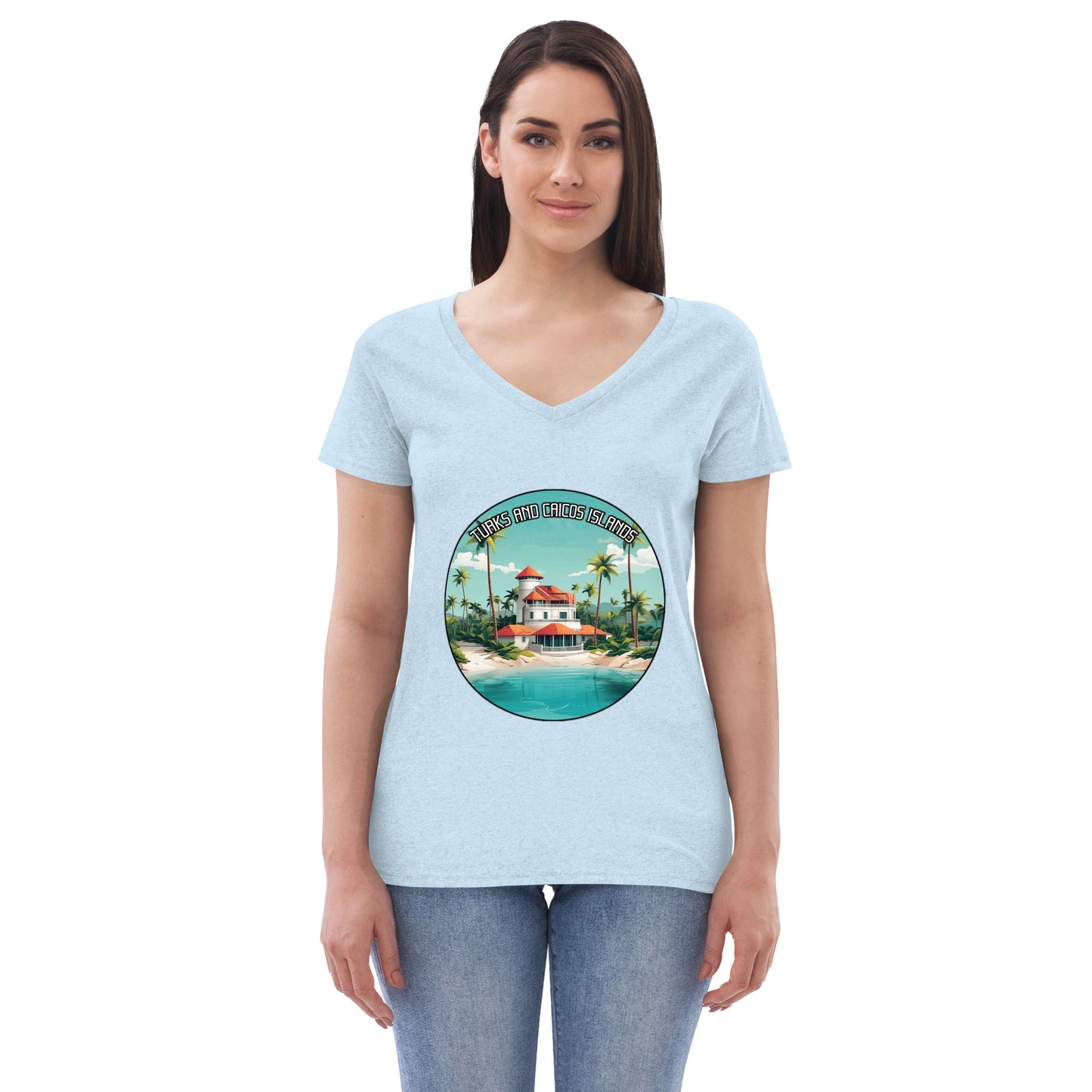 Turks and Caicos Islands Souvenir Women’s recycled v-neck t-shirt