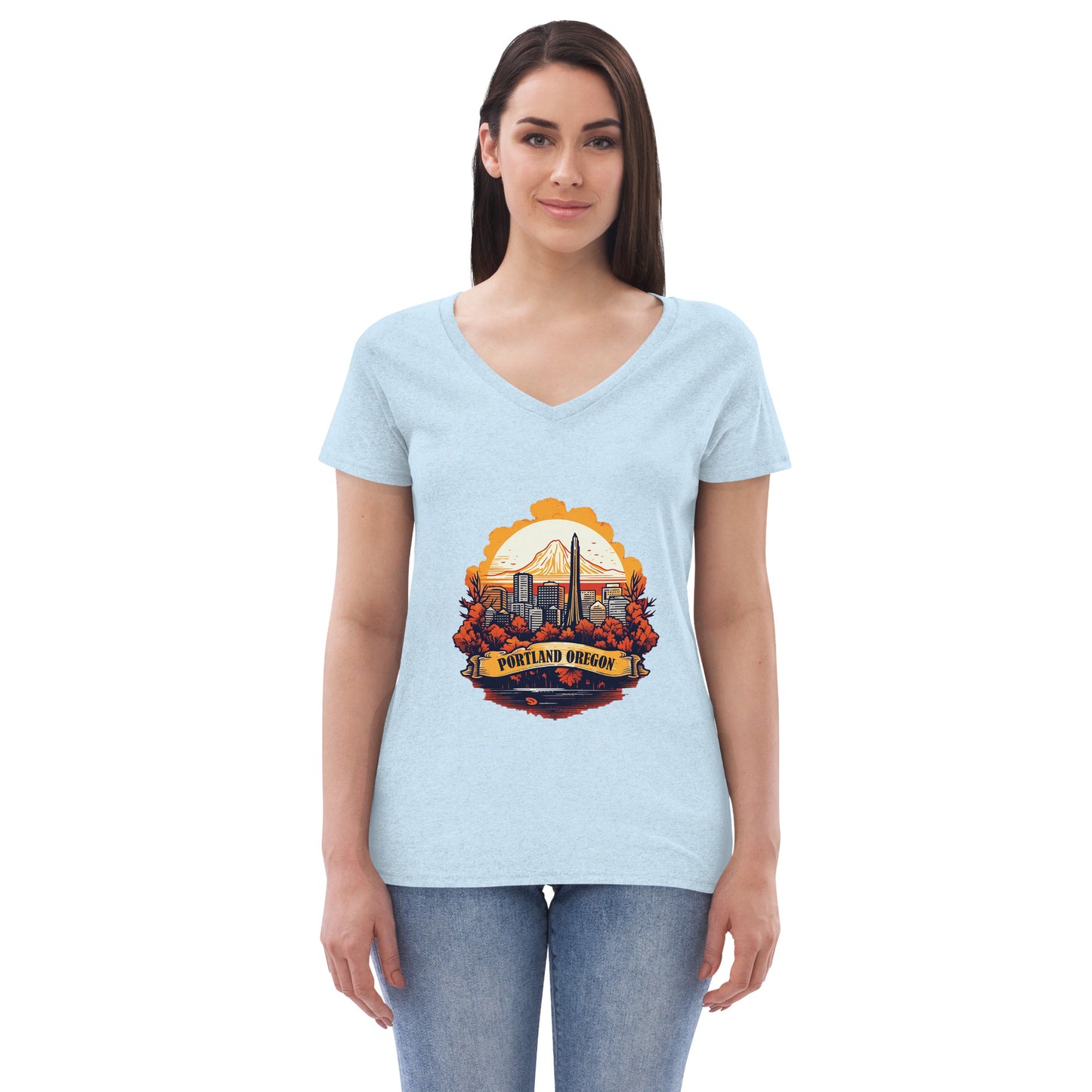 Portland Oregon Souvenir Women’s recycled v-neck t-shirt