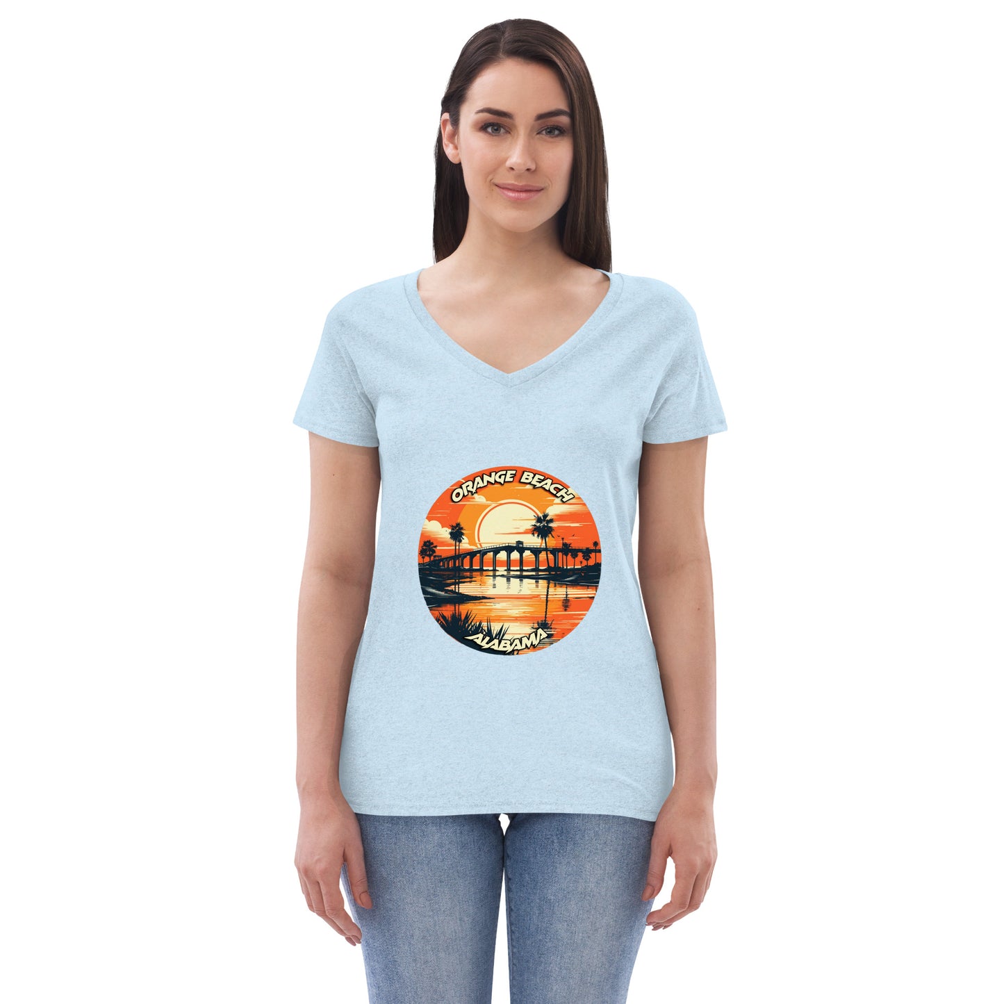 Orange Beach Alabama Souvenir Women’s recycled v-neck t-shirt