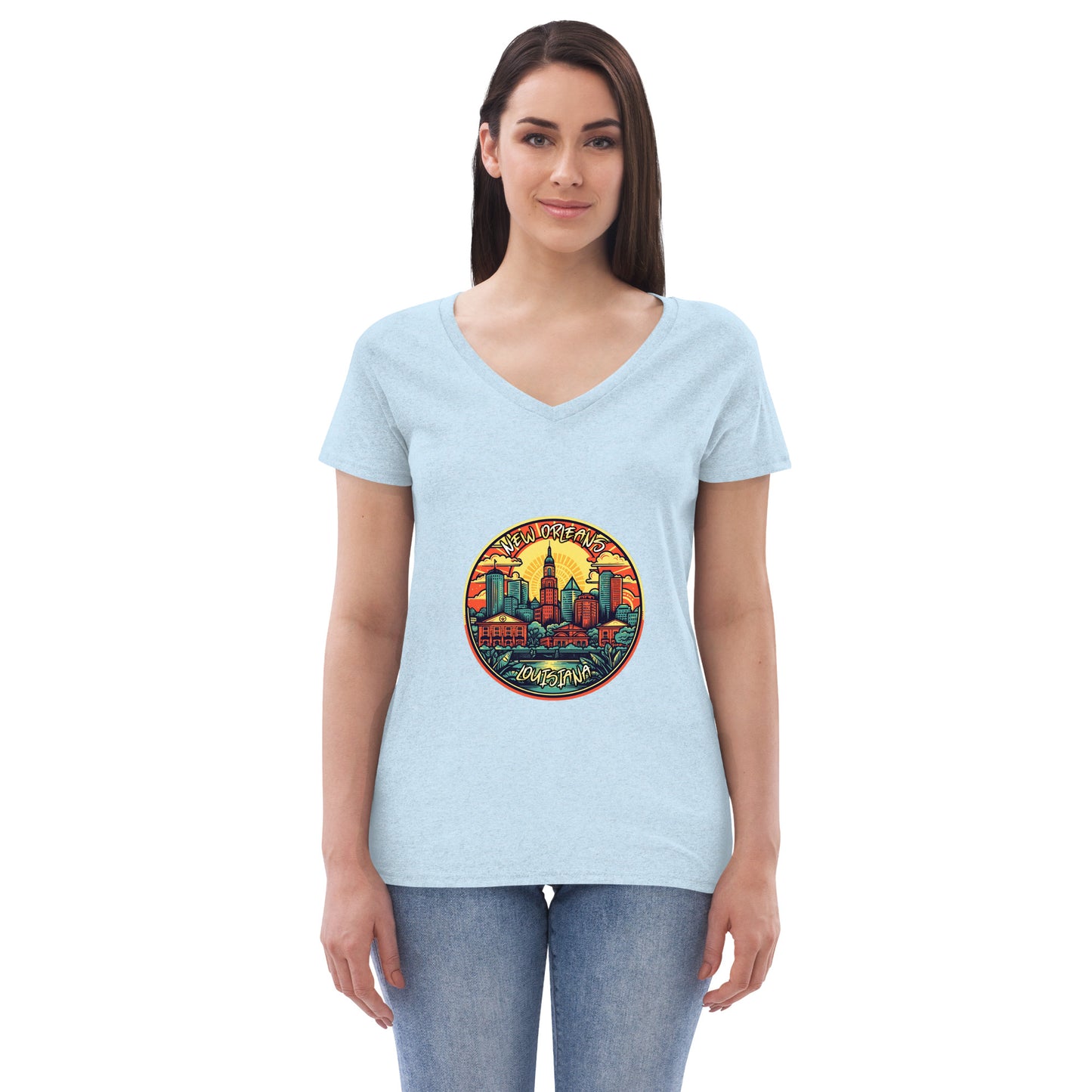 New Orleans Louisiana Souvenir Women’s recycled v-neck t-shirt