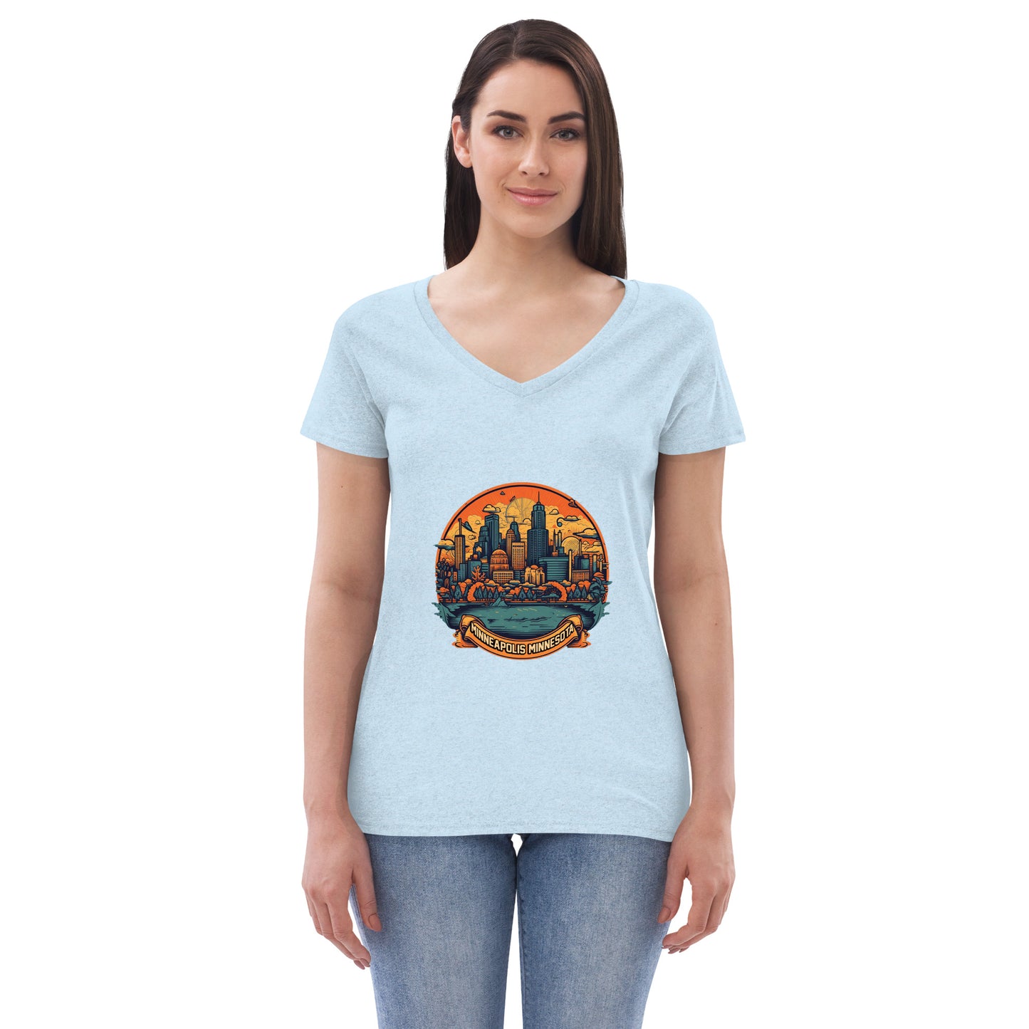 Minneapolis Minnesota Souvenir Women’s recycled v-neck t-shirt